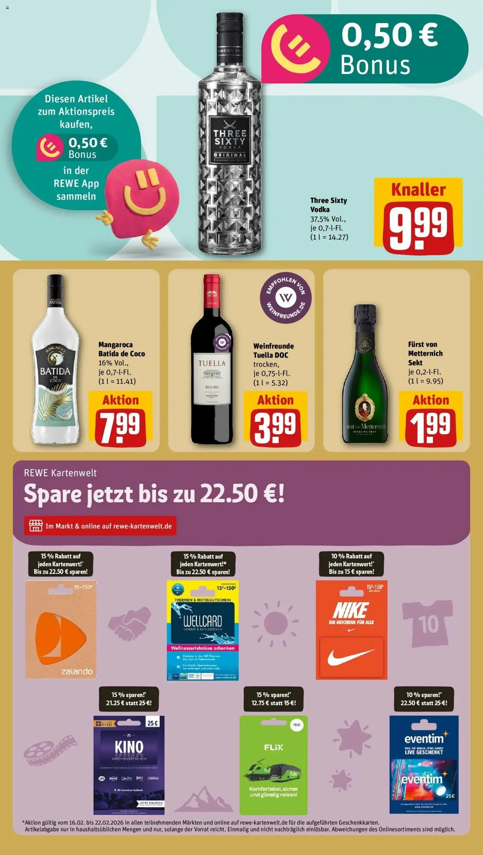 Rewe prospekt Ballenstedt	 – gültig ab 16.02.2026 | Seite: 23 | Produkte: Furst von metternich, Sekt, Wein, Vodka