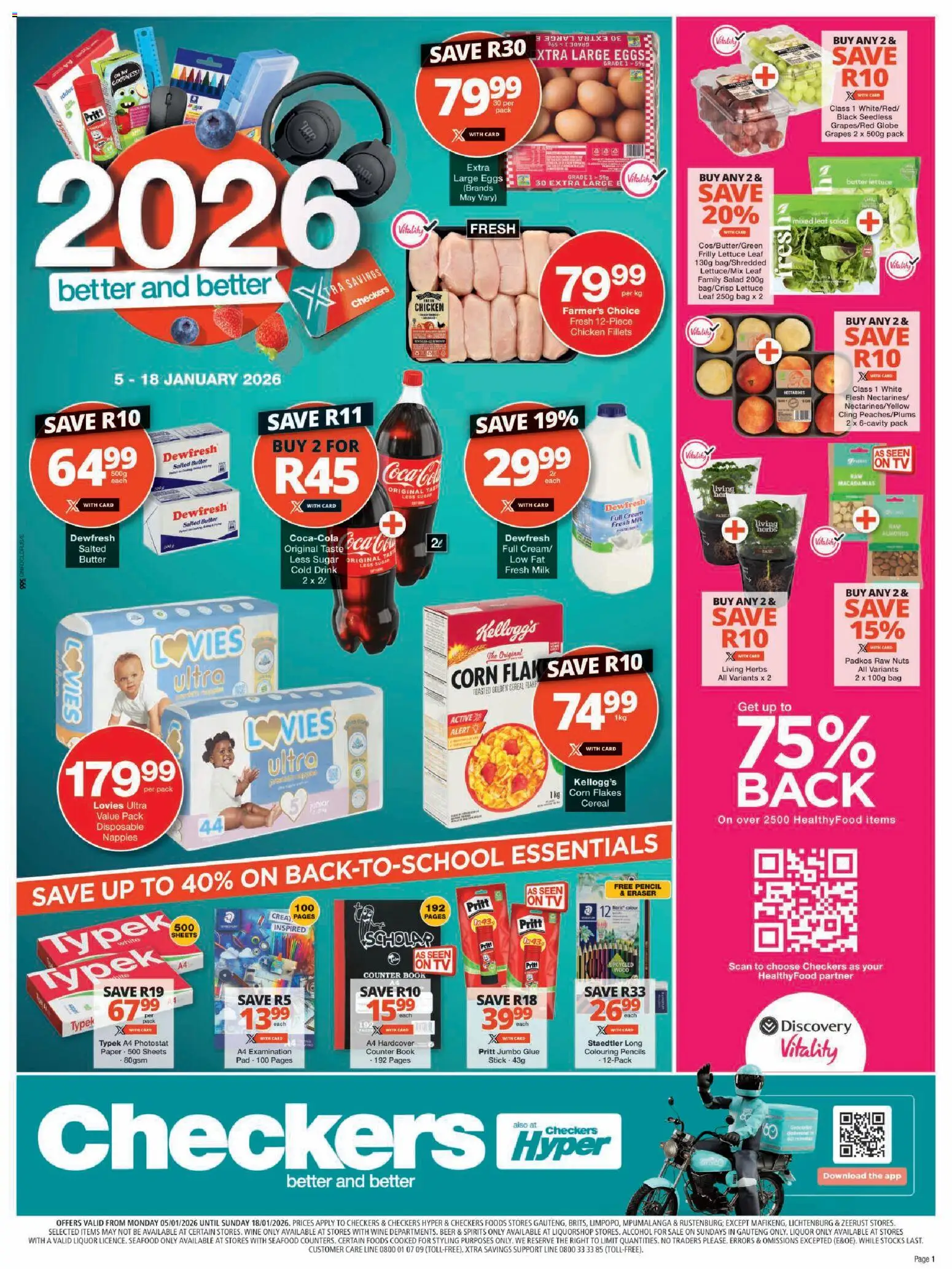 New Checkers catalogue – valid from 05.01.2026 | Page: 1 | Products: Salad, Sugar, Seafood, Lettuce