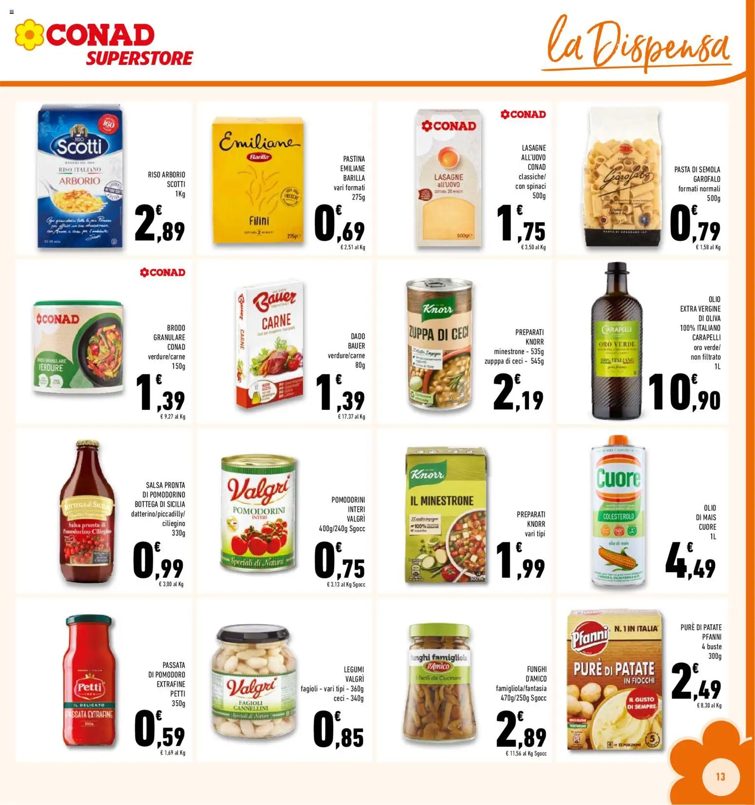 Volantino Conad del 19.11.2025 | Pagina: 13 | Prodotti: Ceci, Fagioli, Pasta, Passata di pomodoro