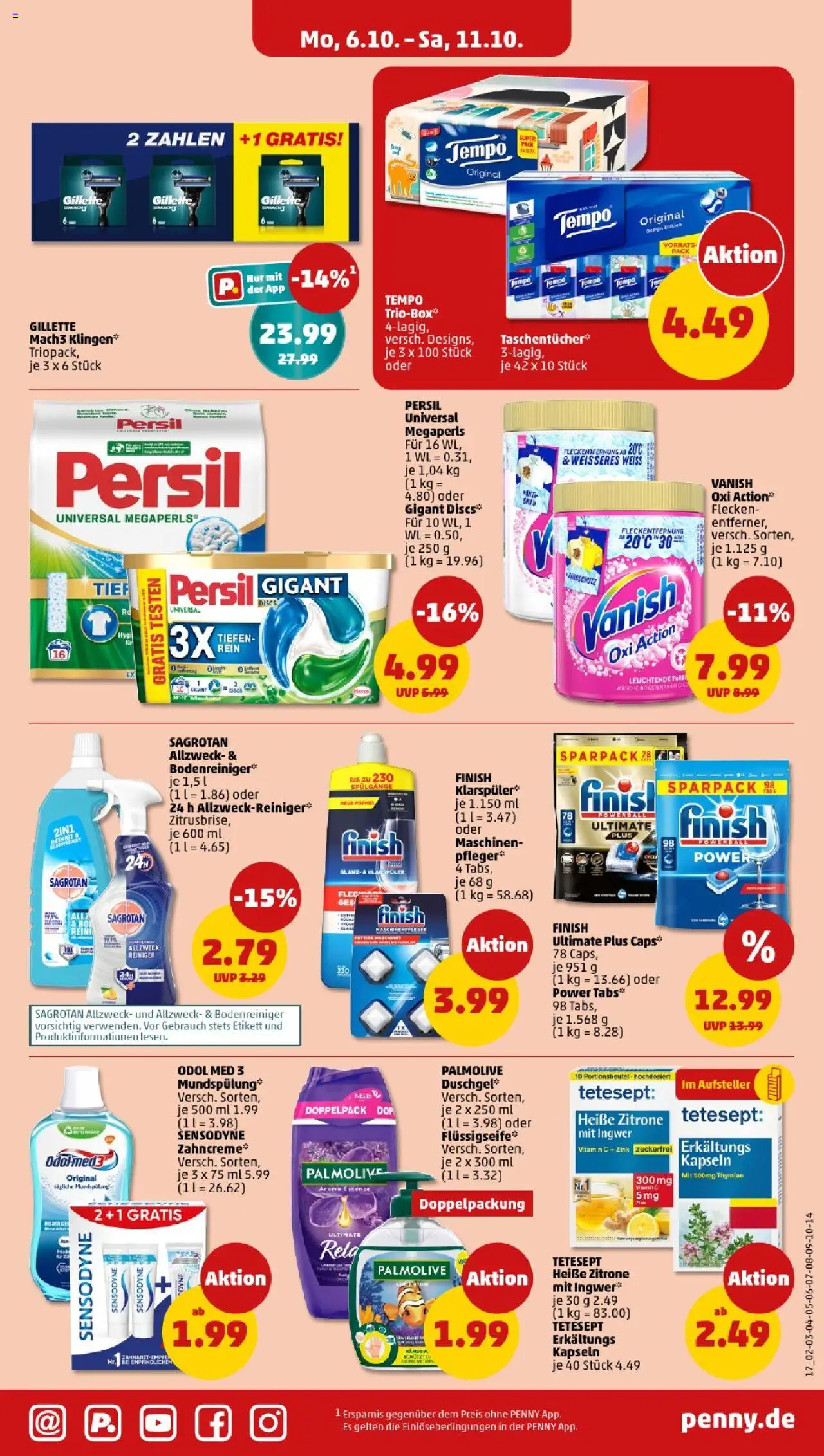 Penny - Bayern – gültig ab 06.10.2025 | Seite: 19 | Produkte: Finish, Tempo, Zitrone, Persil