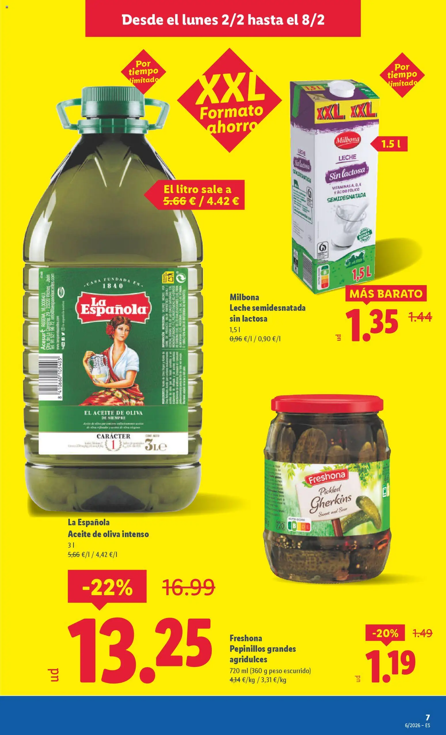 Lidl folleto │ válido desde el 02.02.2026 | Página: 15 | Productos: Leche sin lactosa, Aceite, Aceite de oliva, Peso