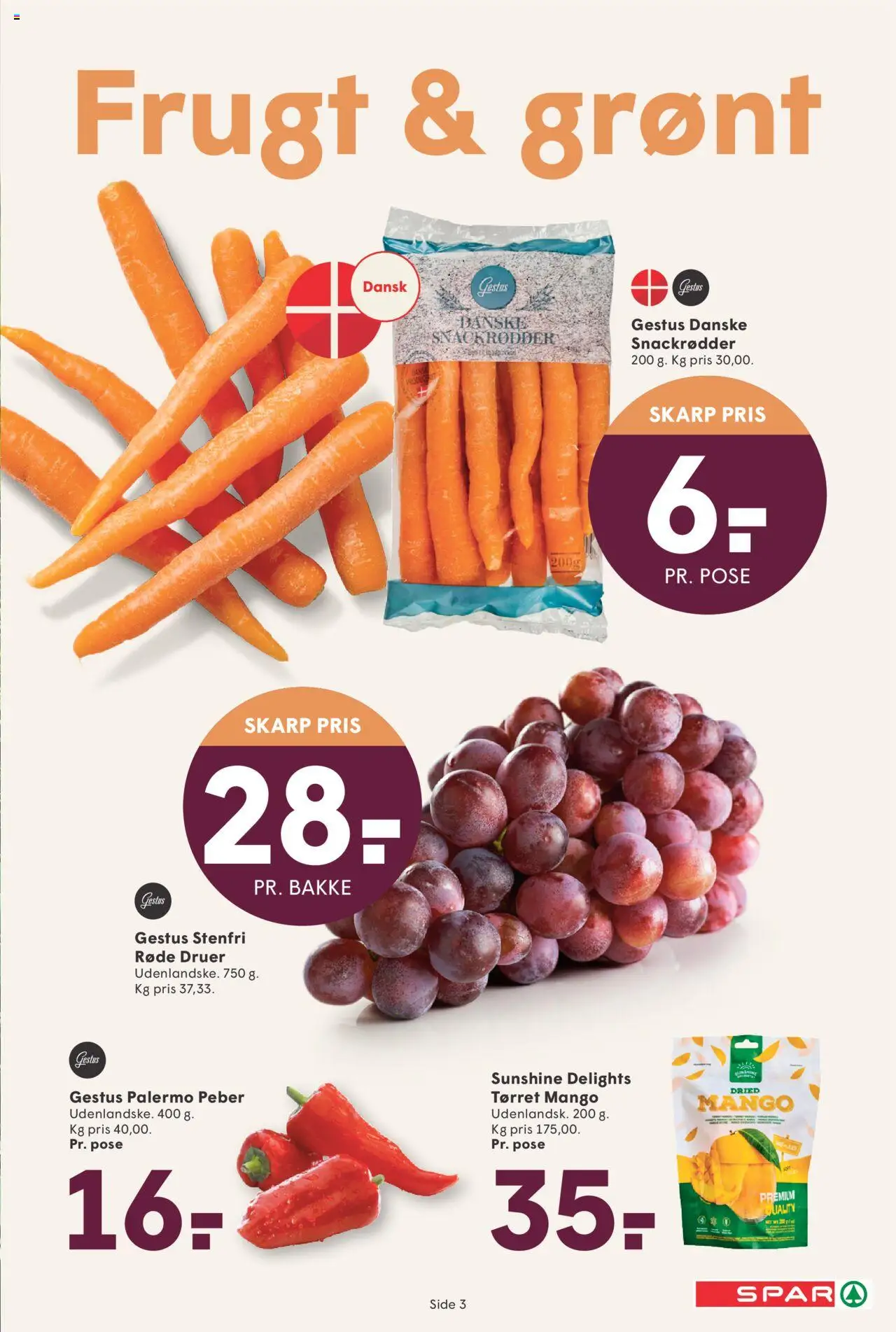 Spar Tilbudsavis gyldig fra 29.08.2025 | Side: 3 | Produkter: Mango, Peber