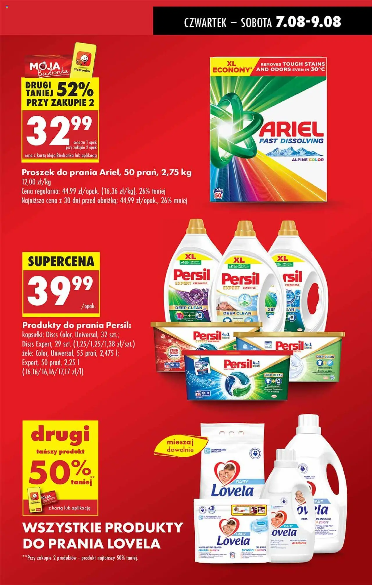 Biedronka gazetka - Oferta W tym tygodniu od 07.08.2025 | Strona: 13 | Produkty: Karta, Persil, Ariel, Proszek do prania