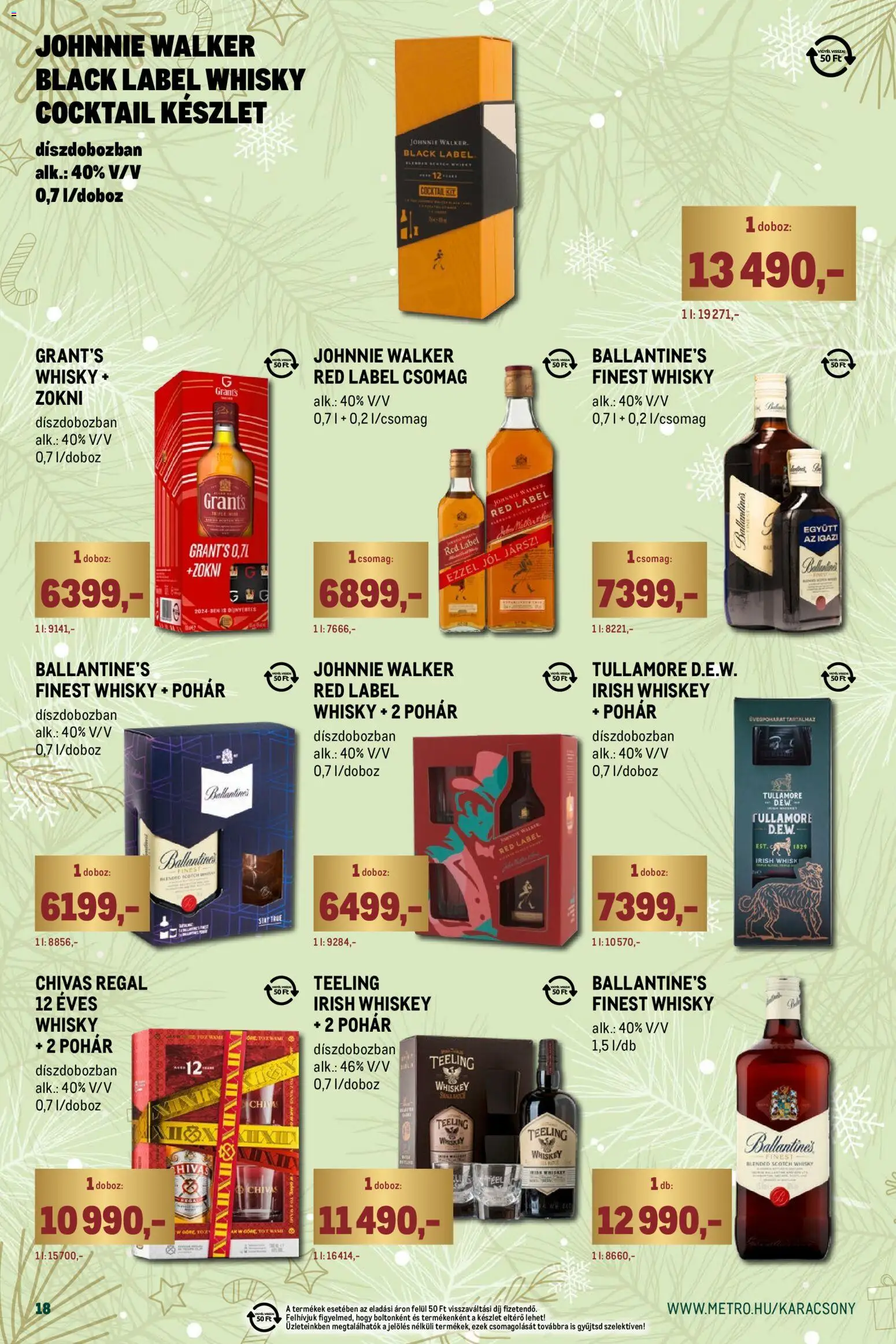 Metro akciós ujság - amely érvényes a következő dátumtól: 02.11.2025 | Oldal: 18 | Termékek: Whiskey, Doboz, Whisky, Só