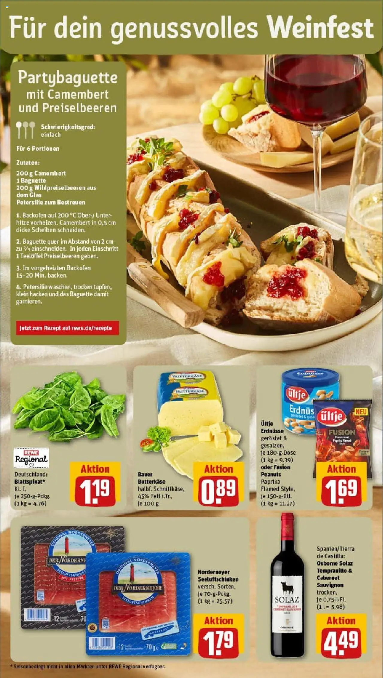 Rewe prospekt Fröndenberg	 – gültig ab 06.10.2025 | Seite: 14 | Produkte: Ultje erdnusse, Osborne, Baguette, Petersilie