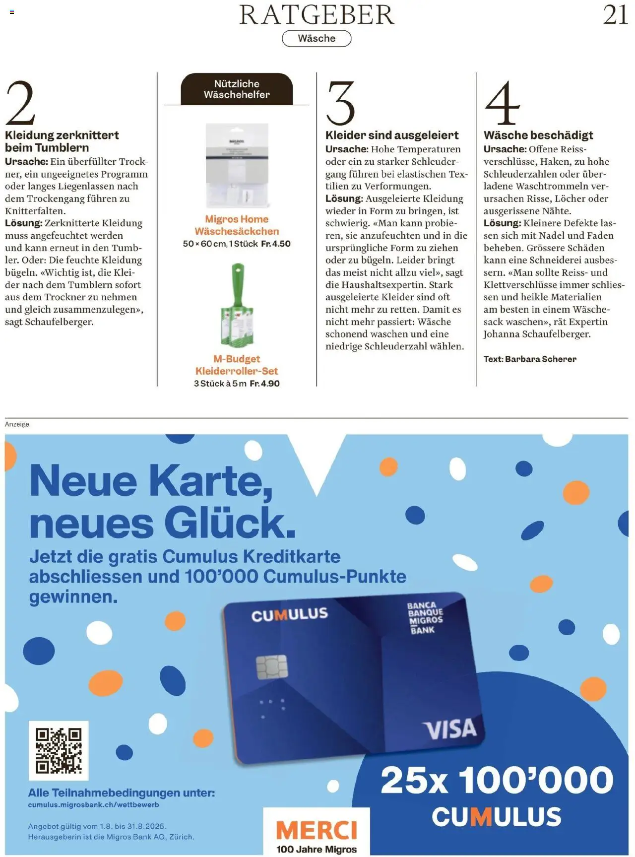 Migros - Magazin ab 05.08.2025 | Seite: 21 | Produkte: Kleider, Trockner
