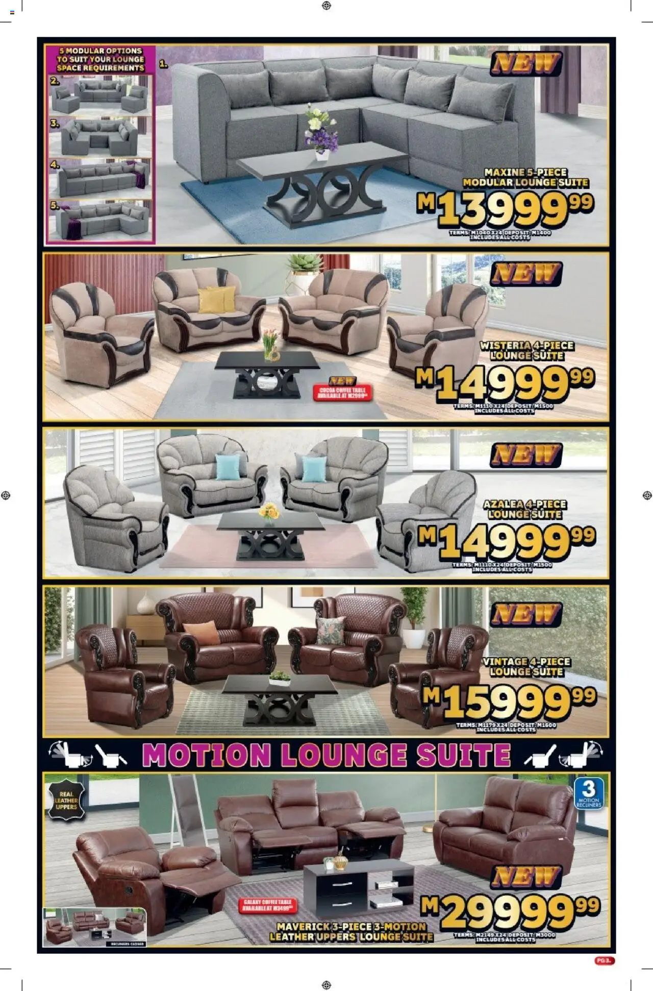 Lewis Stores - Lesotho Brochure │ valid from 11.08.2025 | Page: 3 | Products: Suit, Coffee table, Table, Lounge suite