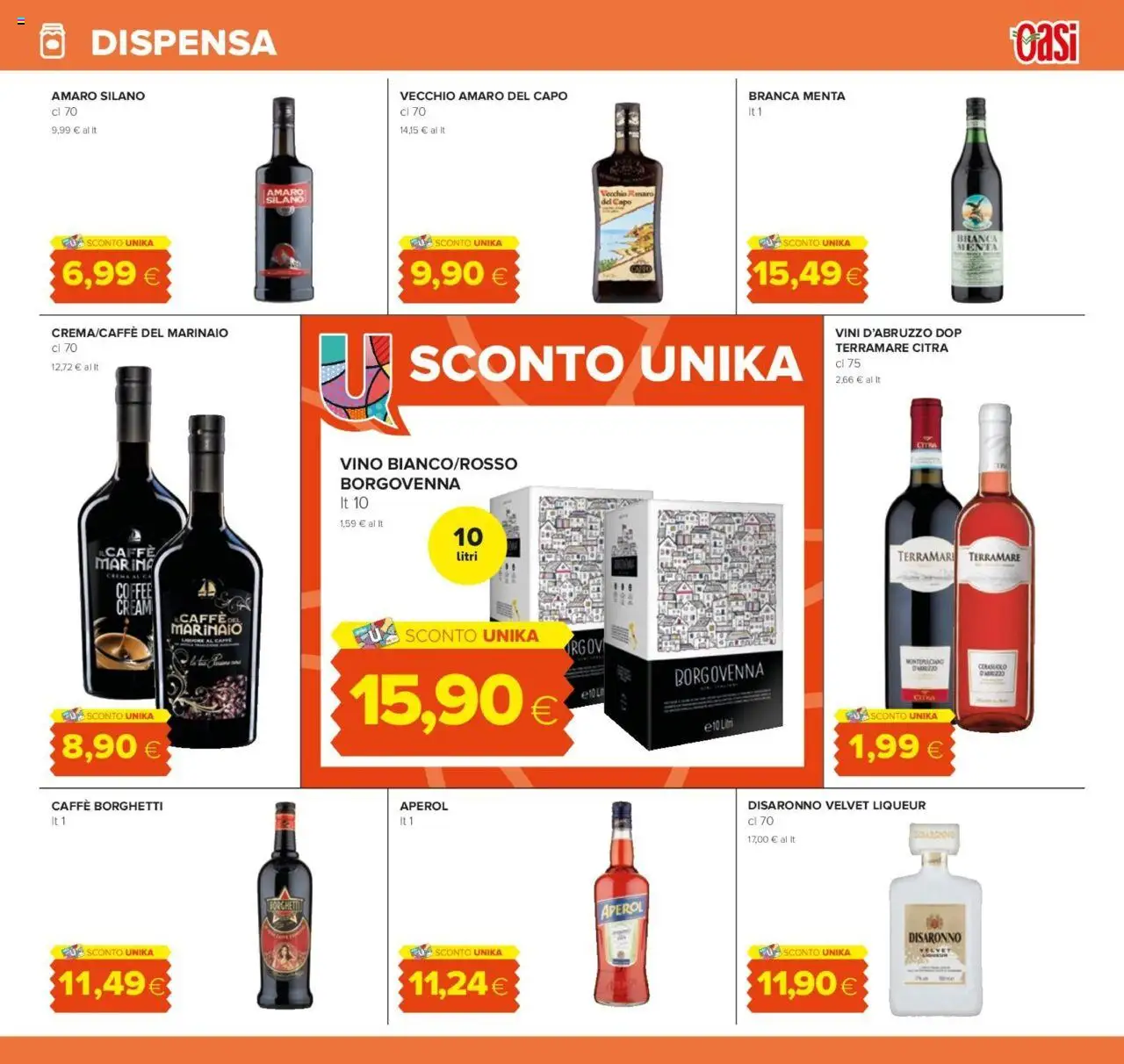 Volantino Oasi del 07.08.2025 | Pagina: 19 | Prodotti: Crema, Caffè, Aperol, Amaro