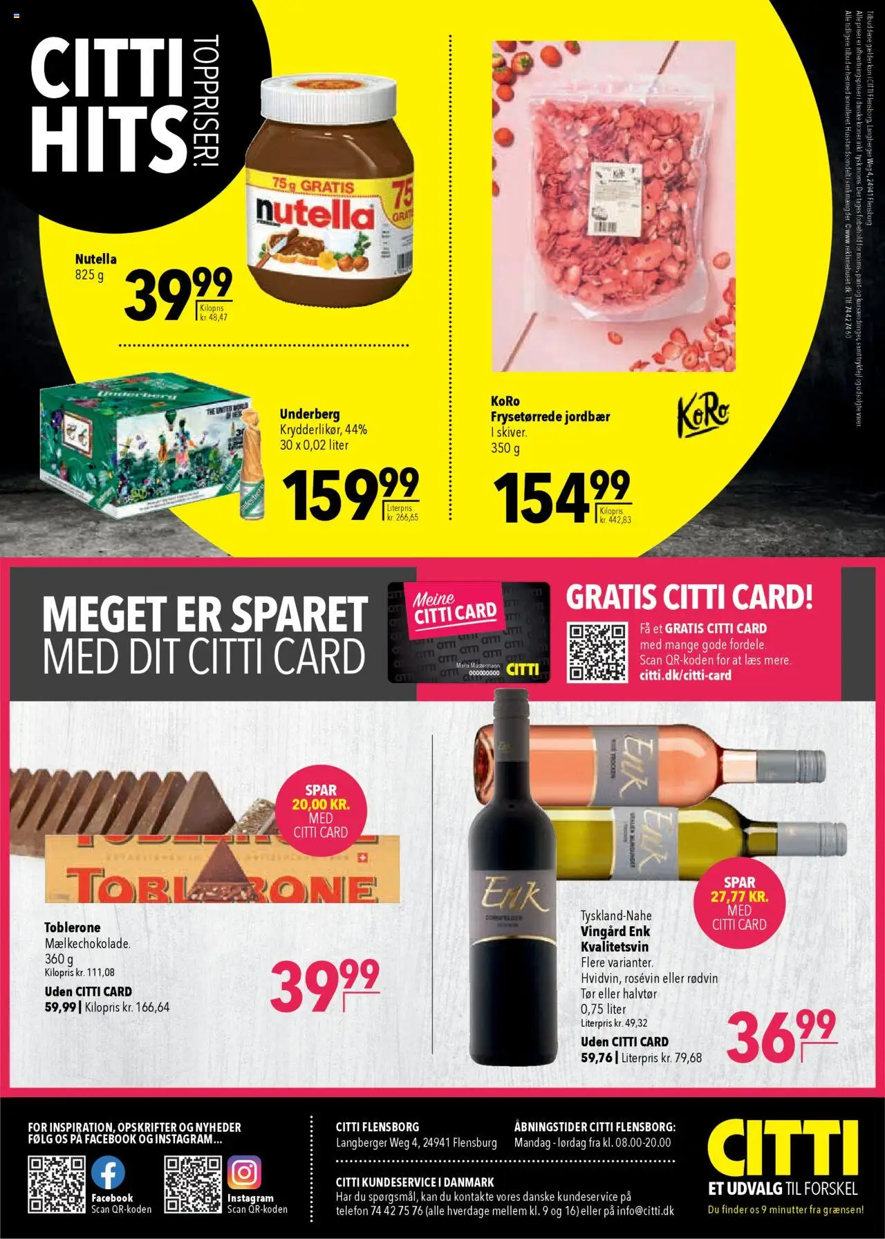 CITTI Markt Dänemark-Werbung – gültig ab 08.10.2025 | Seite: 28 | Produkte: Grat, Nutella, Telefon, Underberg