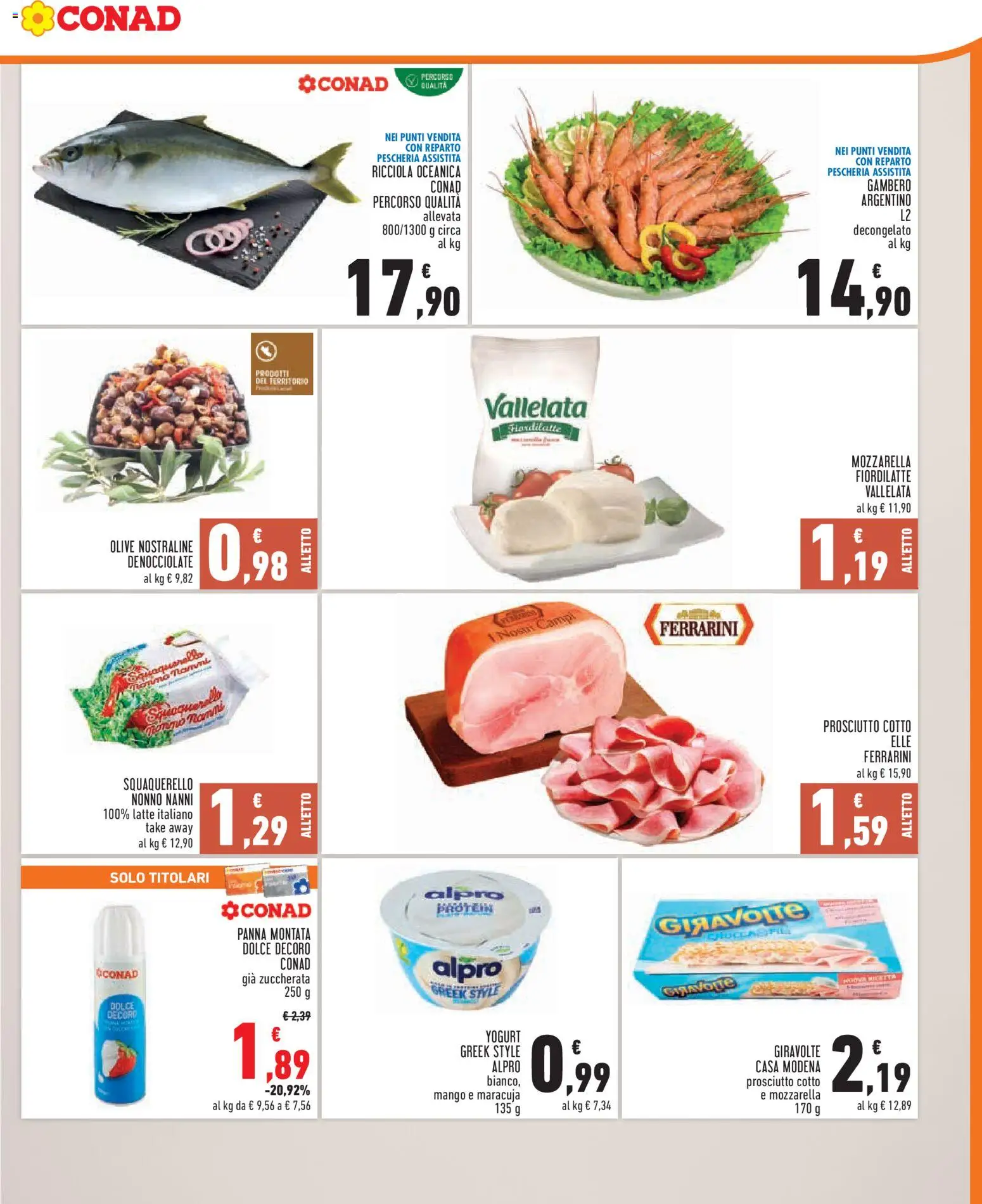 Volantino Conad del 18.02.2026 | Pagina: 3 | Prodotti: Prosciutto Cotto, Mozzarella, Mango, Prosciutto
