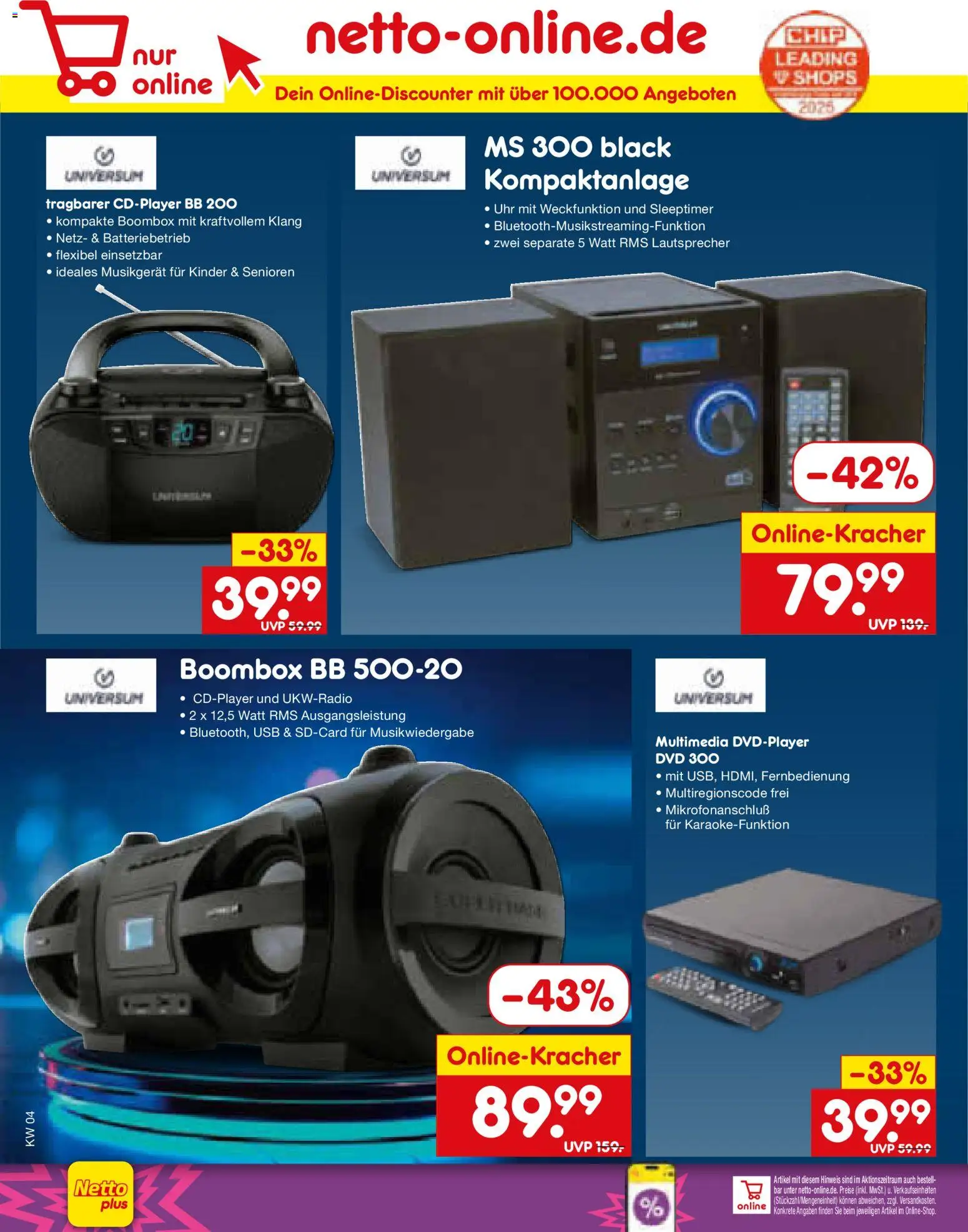 Netto Marken-Discount Prospekt 	 – gültig ab 19.01.2026 | Seite: 26 | Produkte: Lautsprecher, USB, Dvd, Uhr