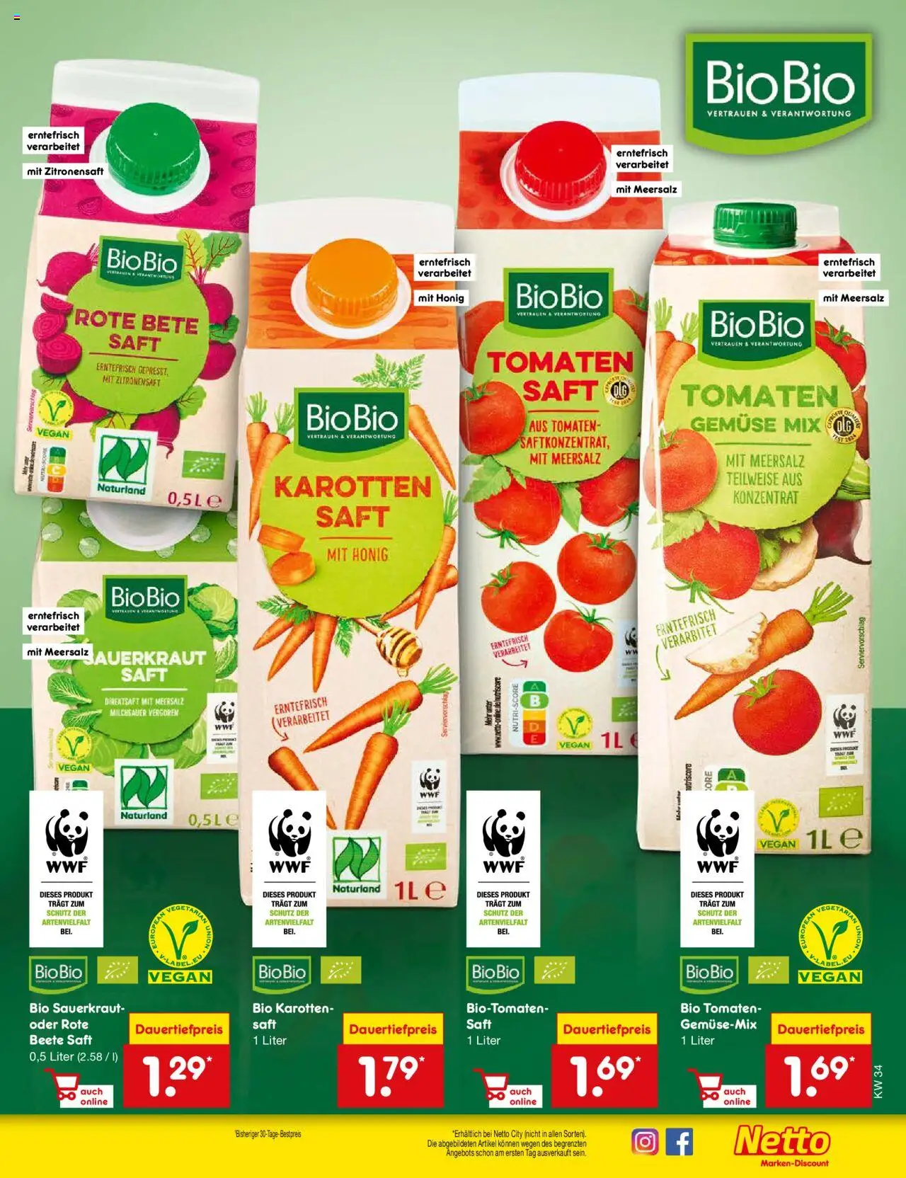 Netto Marken-Discount Prospekt 	 - gültig ab dem 18.08.2025 | Seite: 31 | Produkte: Tomaten, Gemüse, Saft