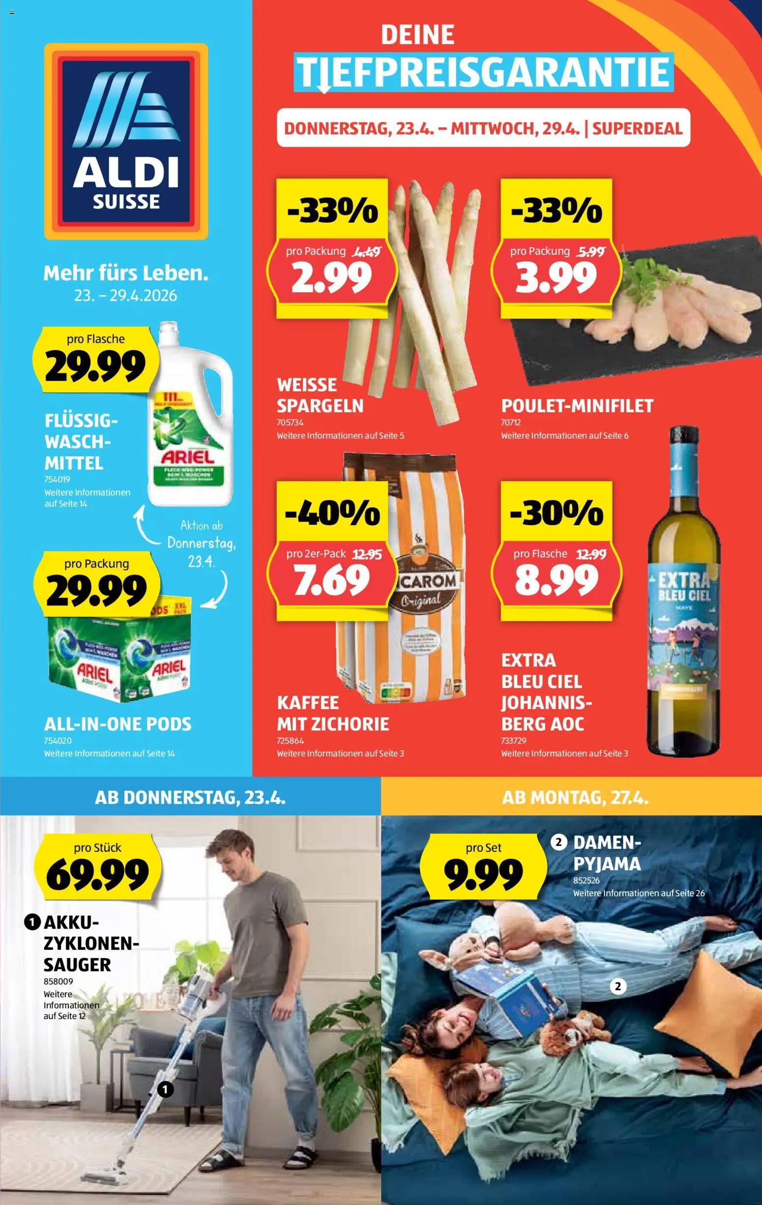 Aldi aktionen – gültig ab 23.04.2026 | Seite: 1 | Produkte: Kaffee, Pyjama