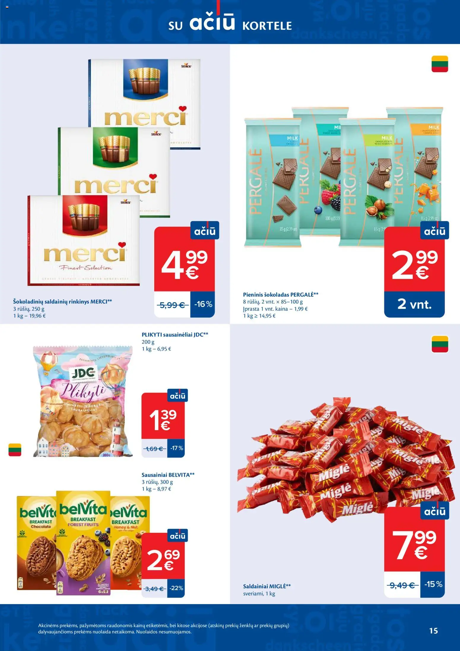 MAXIMA akcijos nuo 17.03.2026 | Puslapis: 15 | Prekių: Sausainiai, Šokoladas, Saldainiai