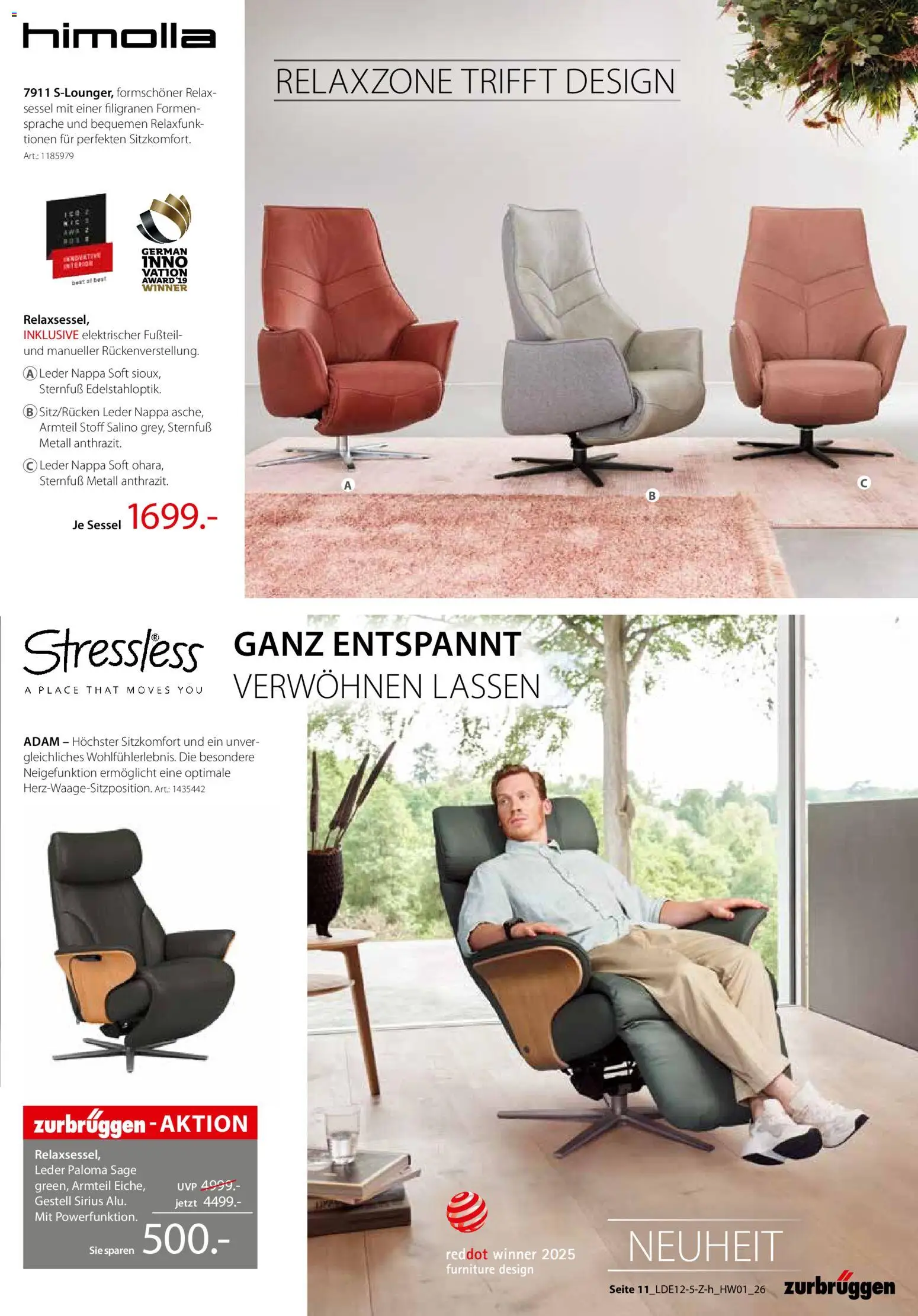 Zurbrüggen  Hochwert-Spezial – gültig ab 29.12.2025 | Seite: 21 | Produkte: Sessel