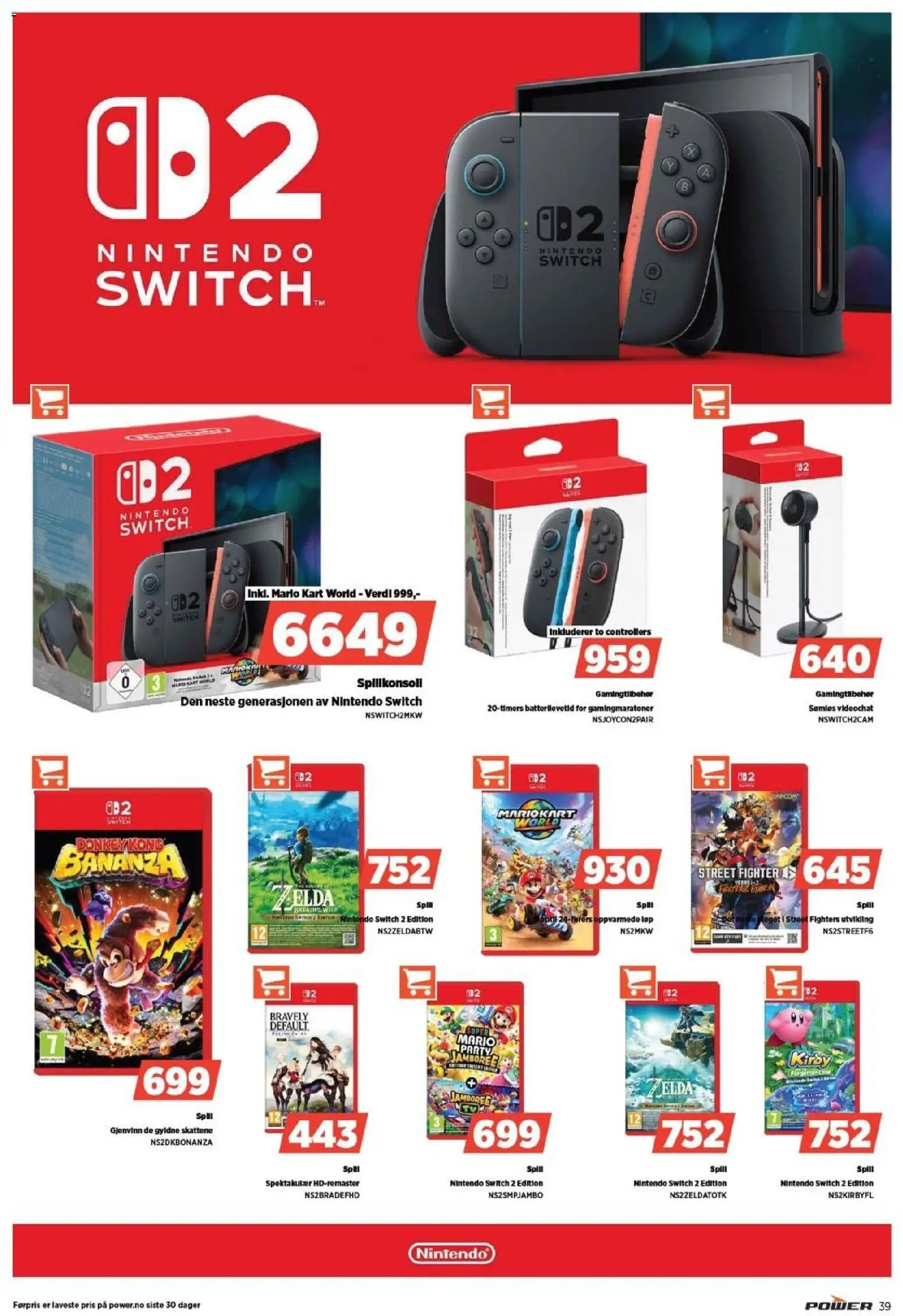 {H1} | Side: 39 | Produkter: Spillkonsoll, Spill, Slow cooker, Nintendo