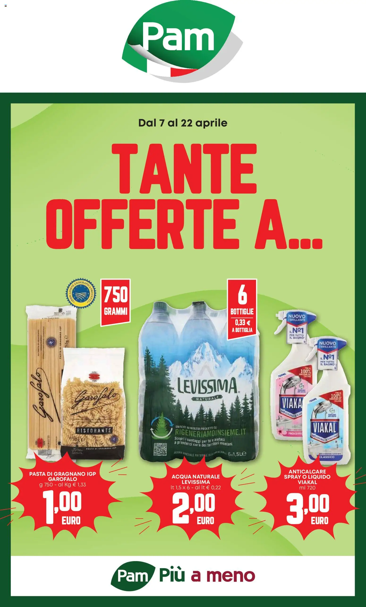 Volantino PAM del 07.04.2026 | Pagina: 1 | Prodotti: Tè, Anticalcare, Acqua, Pasta