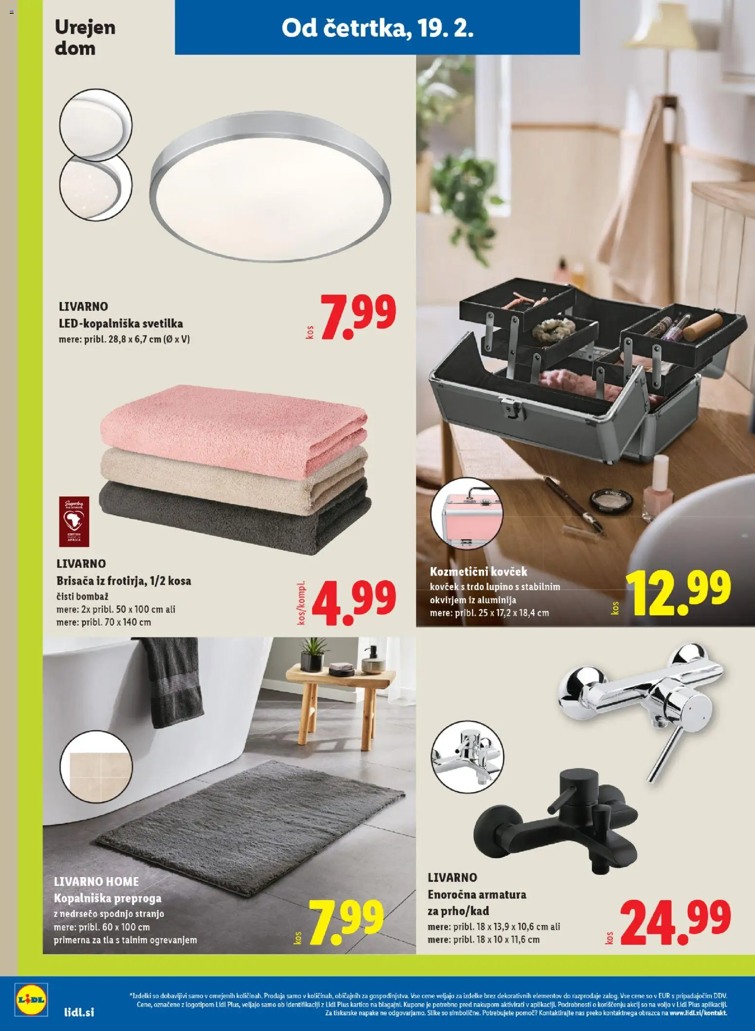 Novi Lidl katalog ponudbe – veljaven od 19.02.2026 | Stran: 34 | Izdelki: Brisača, Preproga, Svetilka, Kovcek