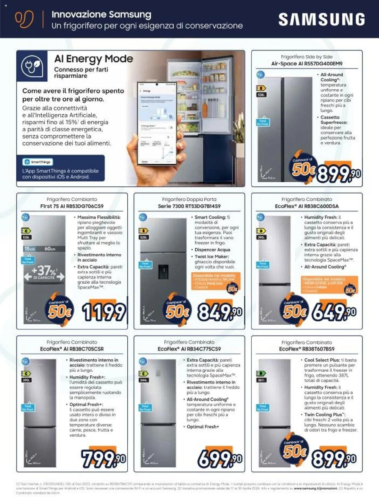 Volantino Unieuro del 17.04.2026 | Pagina: 24 | Prodotti: Ripiano, Freezer, Frigorifero, Frigorifero combinato