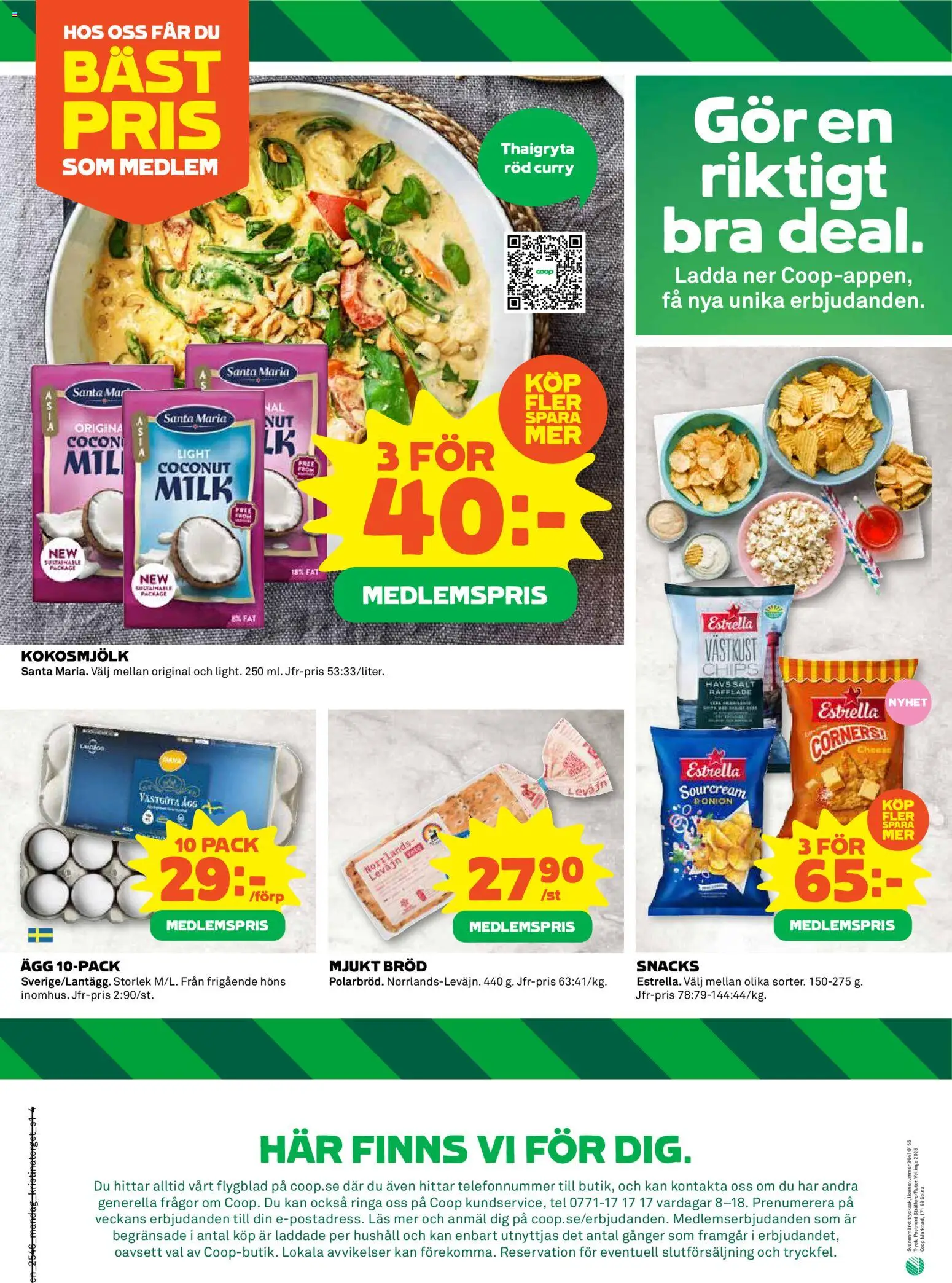 Coop reklamblad aktuell från 10.11.2025 | Sida: 4 | Produkter: Chips, Ägg, Bröd