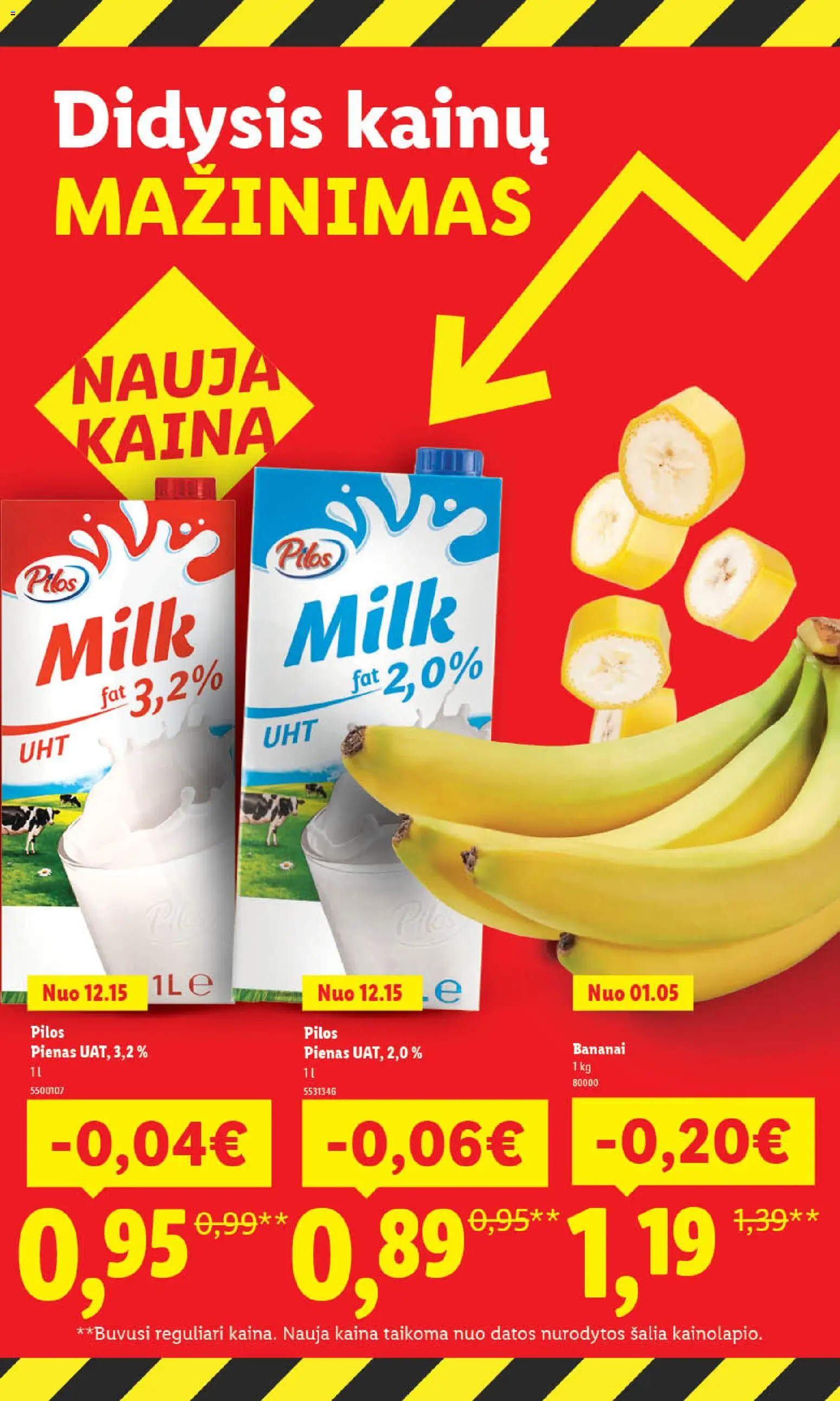 LIDL akcijos nuo 05.01.2026 | Puslapis: 3 | Prekių: Pienas, Bananai