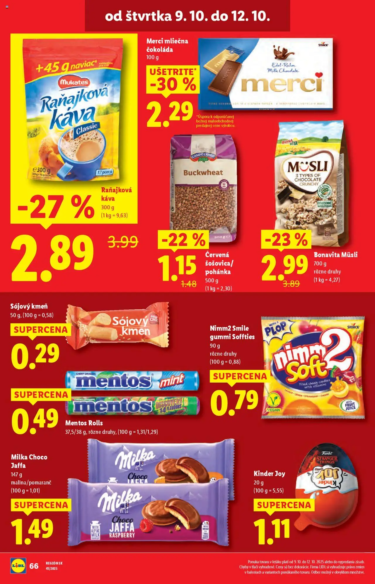 Nové Lidl akcie – leták je platný od 06.10.2025 | Strana: 82 | Produkty: Káva, Merci, Kinder, Milka
