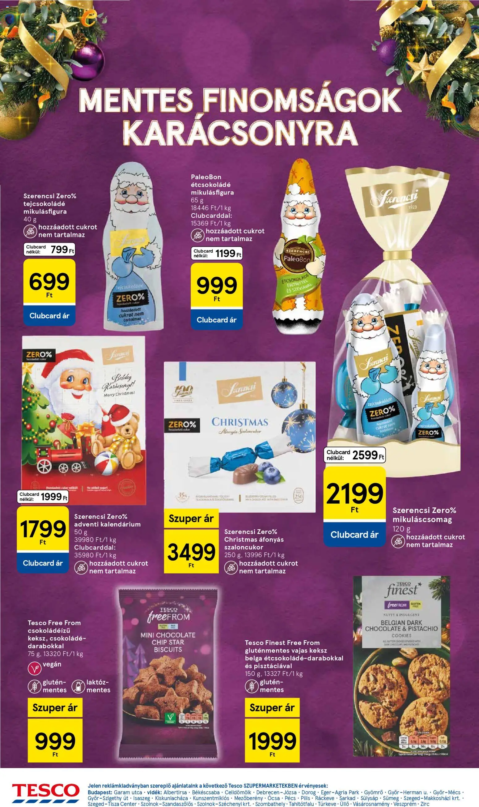 Tesco akciós ujság - amely érvényes a következő dátumtól: 27.11.2025 | Oldal: 6 | Termékek: Szaloncukor, Étcsokoládé, Gluténmentes, Keksz