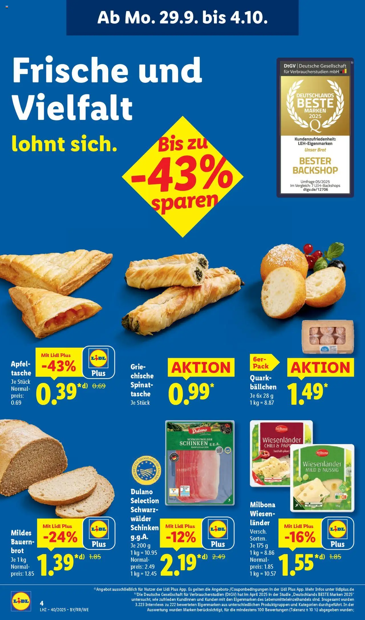 Lidl Prospekt Bestwig – gültig ab 29.09.2025 | Seite: 8 | Produkte: Tasche, Äpfel, Brot, Schinken