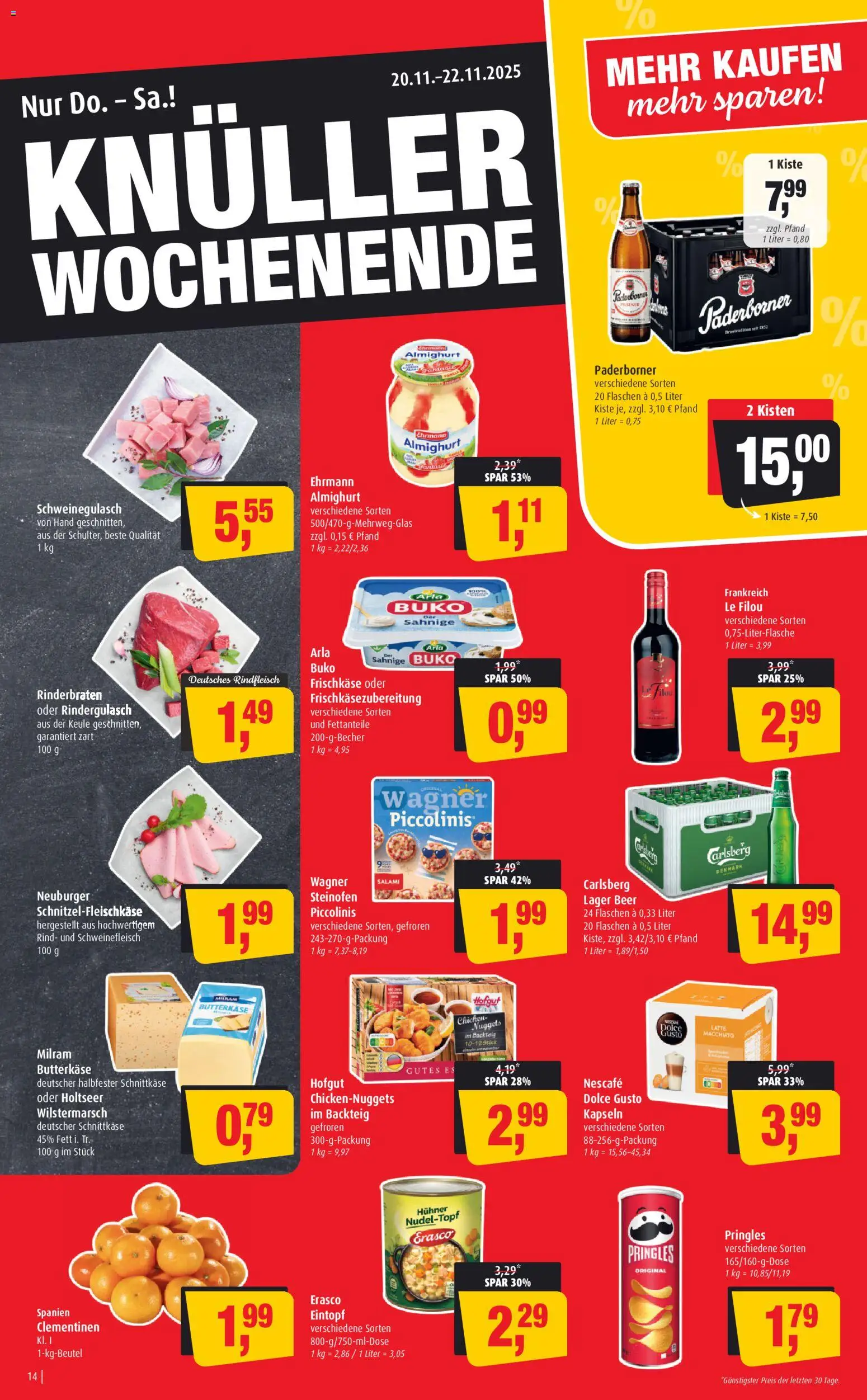 Markant Prospekt 	 – gültig ab 17.11.2025 | Seite: 14 | Produkte: Le filou, Salami, Schweinefleisch, Frischkase