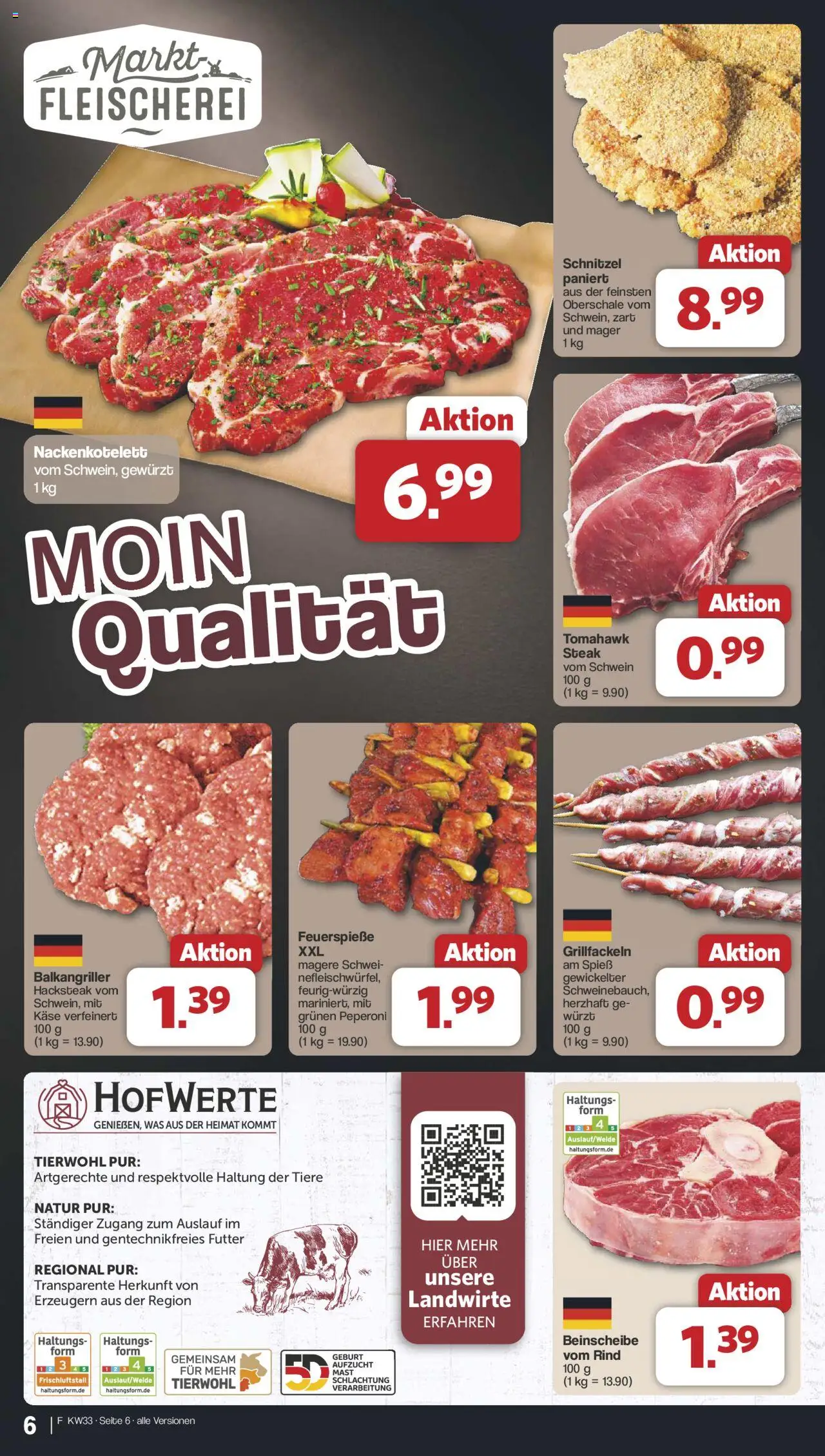 Famila Nordwest Prospekt 	 - gültig ab dem 11.08.2025 | Seite: 6 | Produkte: Käse, Schnitzel, Steak