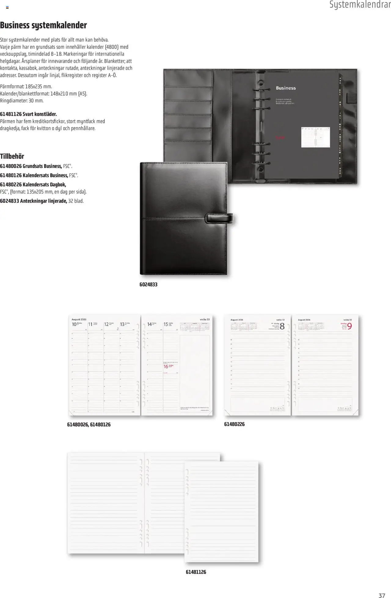 Office Depot reklamblad aktuell från 08.09.2025 | Sida: 37 | Produkter: Pärm, Kalender