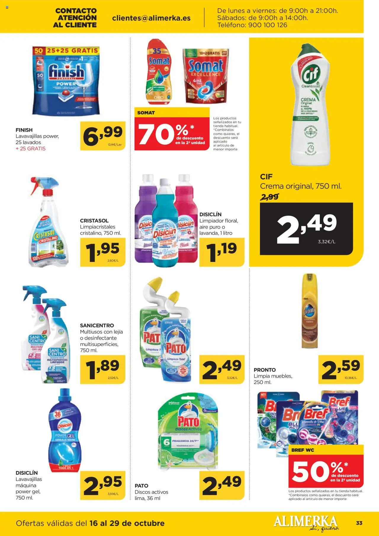 Alimerka folleto Asturias │ válido desde el 16.10.2025 | Página: 33 | Productos: Fragancia, Limpiacristales, Crema, Lavavajillas