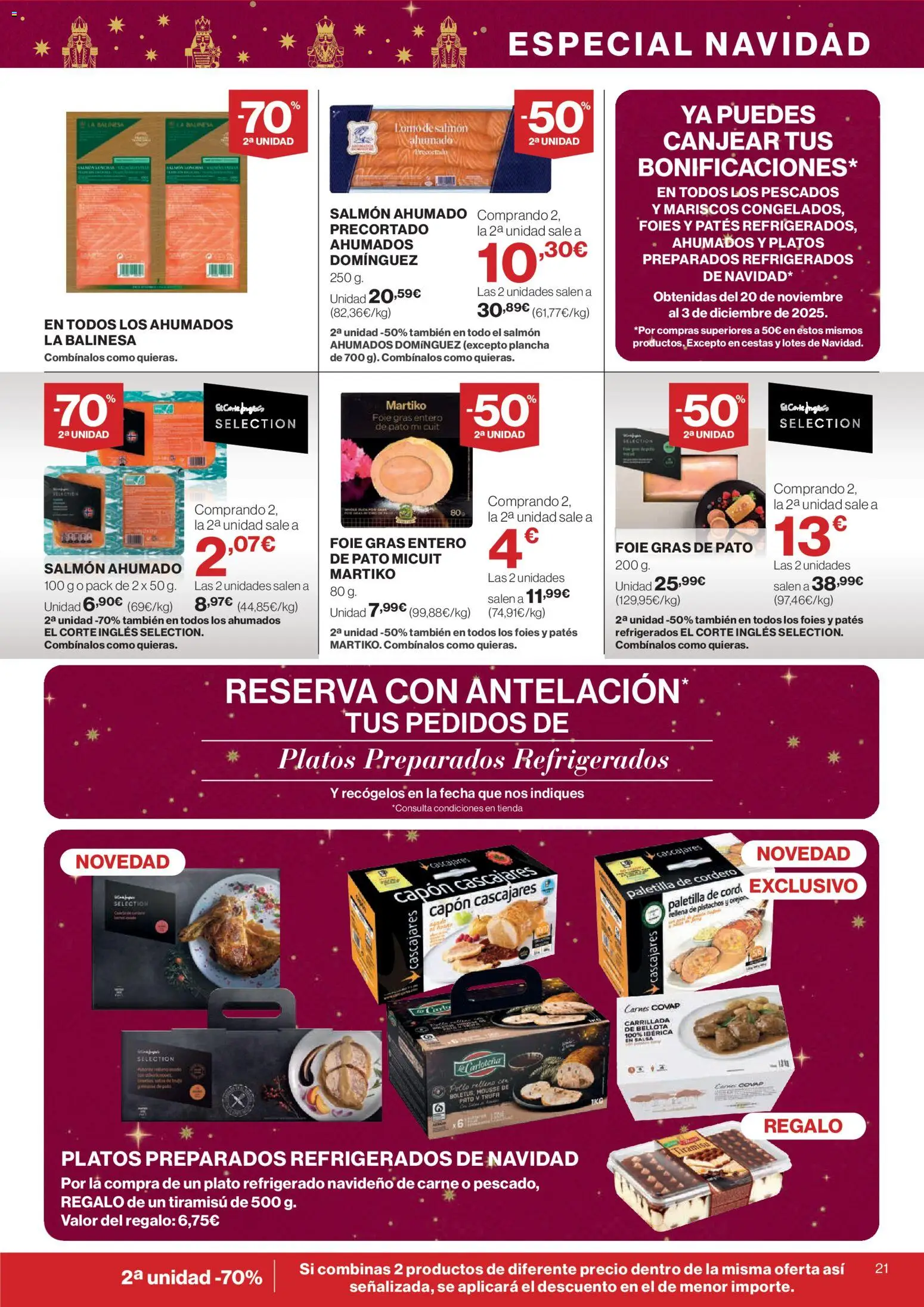 El Corte Inglés ofertas │ válido desde el 04.12.2025 | Página: 21 | Productos: Mousse, Salmón ahumado, Plancha, Φίλτρο καφέ
