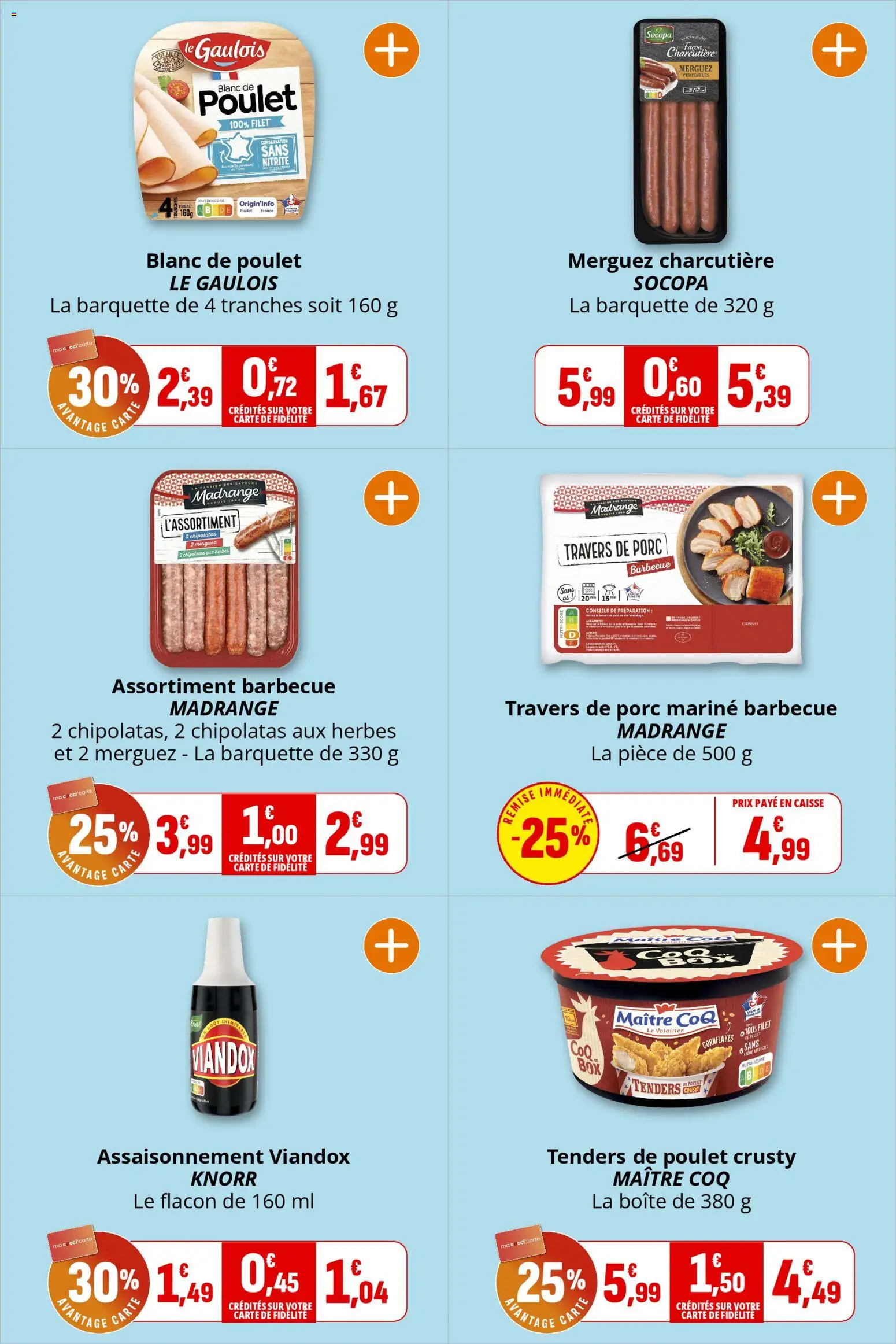 {H1} | Page: 6 | Produits: Barbecue, Travers de porc, Merguez, Porc