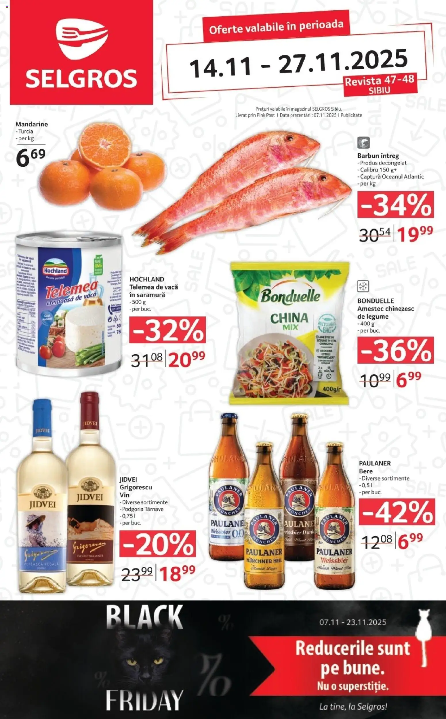 Noul catalog Selgros – valabil de la 14.11.2025 | Pagină: 1 | Produse: Bere, Mandarine, Legume