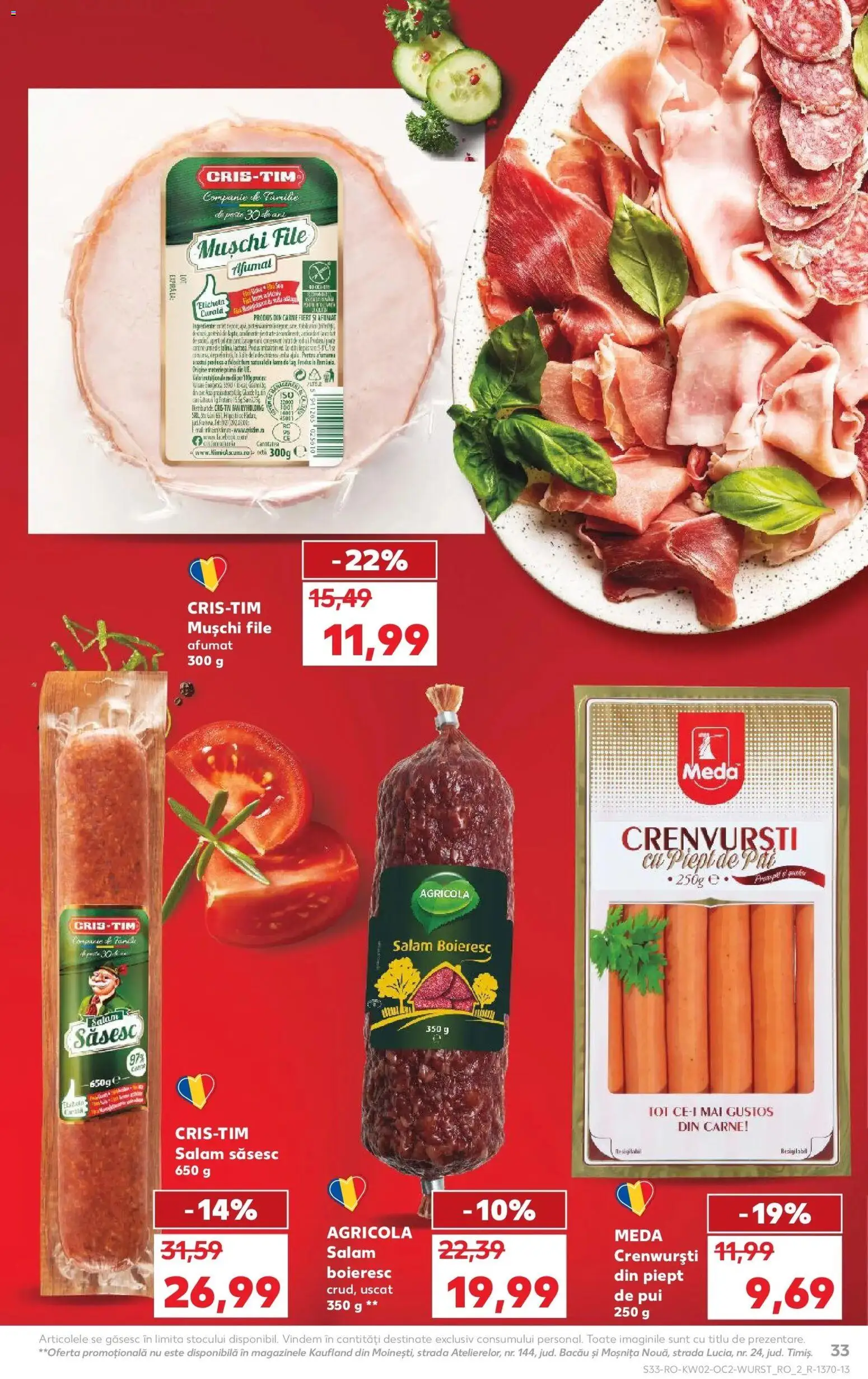 Noul catalog Kaufland – valabil de la 07.01.2026 | Pagină: 33 | Produse: Pat, Hacıyatmaz Kedi Oyuncağı, Crenvurști, Pește