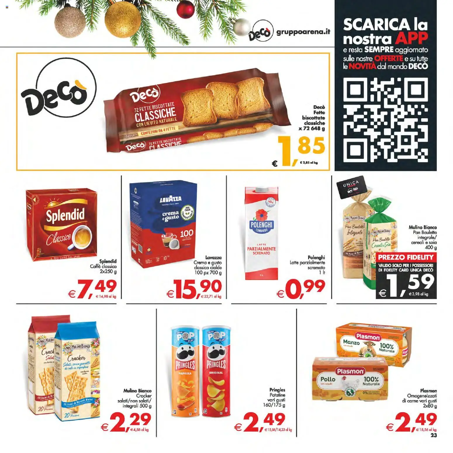 Volantino Decò del 05.12.2025 | Pagina: 23 | Prodotti: Crema, Manzo, Cereali, Lavazza