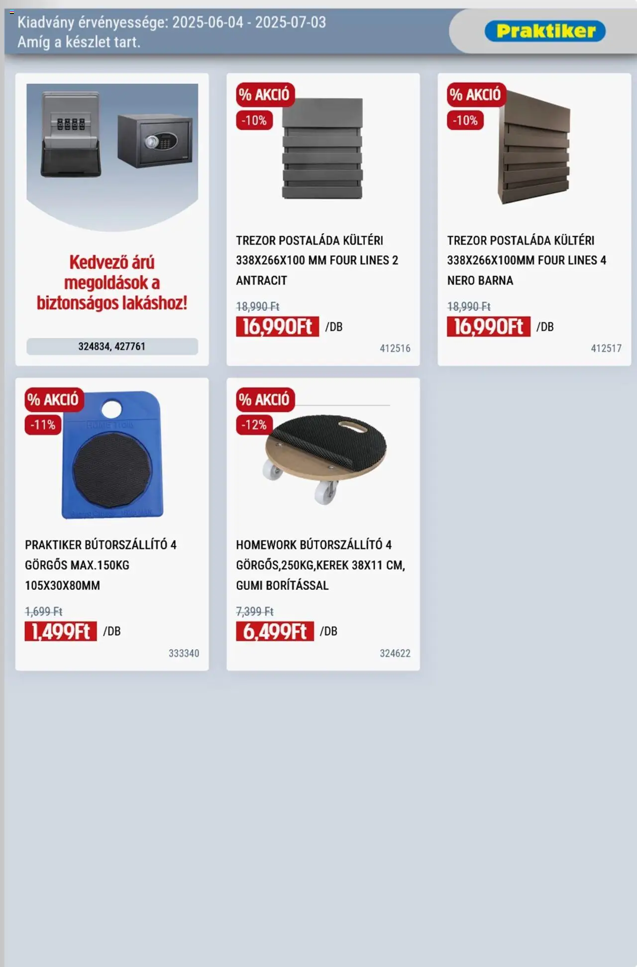 Praktiker akciós ujság - amely érvényes a következő dátumtól: 04.06.2025 | Oldal: 37 | Termékek: Postaláda