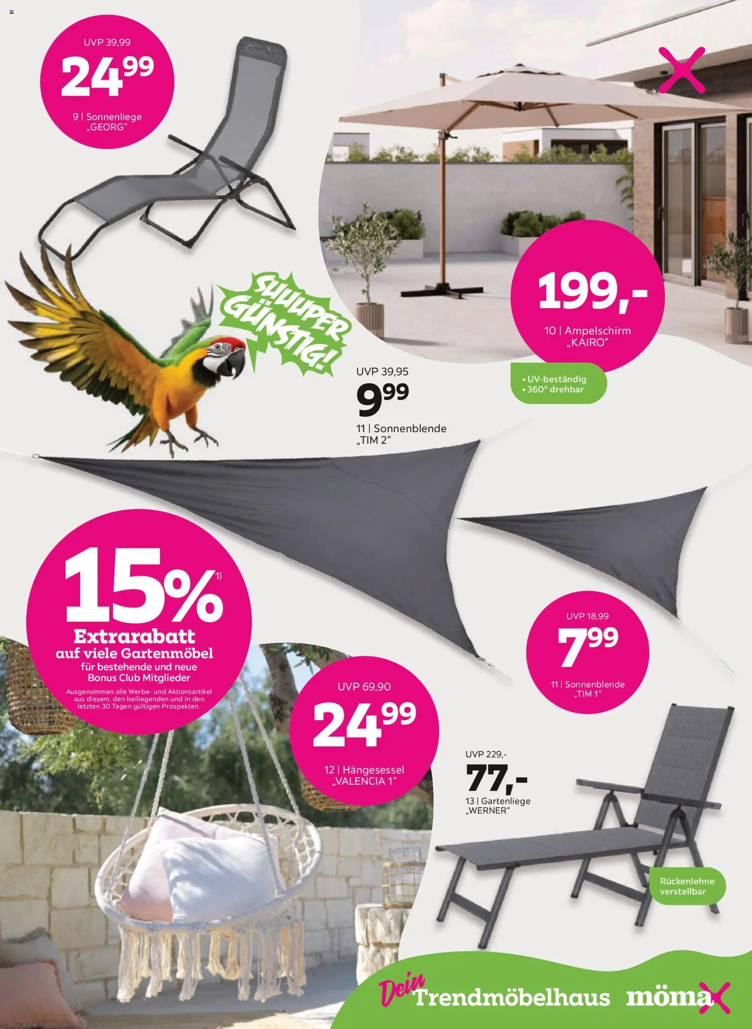 Mömax Prospekt 	 – gültig ab 13.04.2026 | Seite: 15 | Produkte: Gartenmöbel