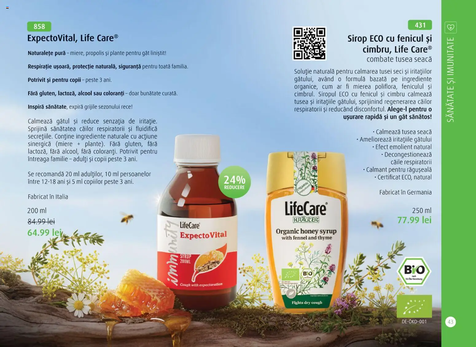 Noul catalog Life Care – valabil de la 01.04.2026 | Pagină: 45 | Produse: Pește, Sirop, Propolis
