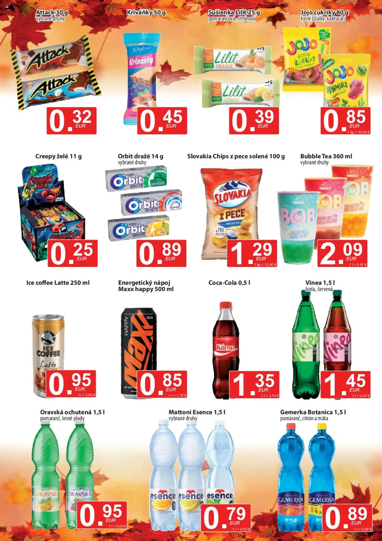 Nové CBA Verex akcie – leták je platný od 16.10.2025 | Strana: 9 | Produkty: Mattoni, Gemerka, Energetický nápoj, Vinea