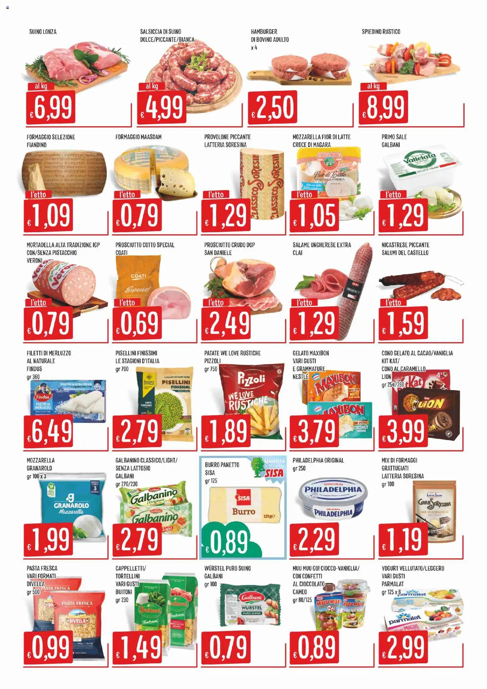 Volantino SISA del 16.04.2026 | Pagina: 2 | Prodotti: Prosciutto Cotto, Gelato, Patate, Mortadella