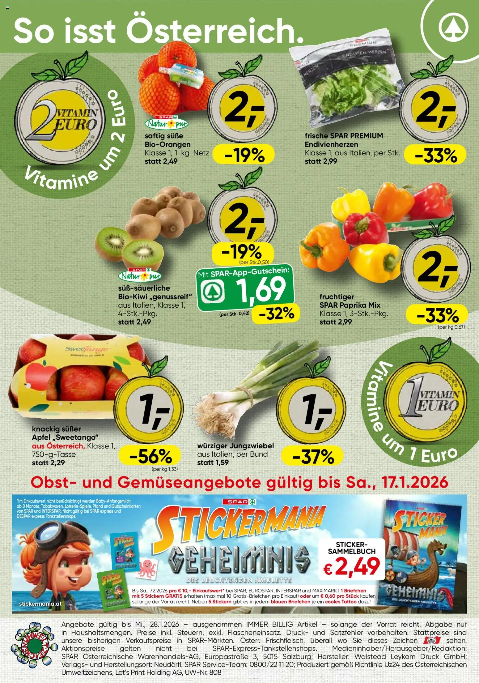 Spar Obst und Gemüse - Salzburg  gültig ab 12.01.2026 | Seite: 1 | Produkte: Obst, Äpfel