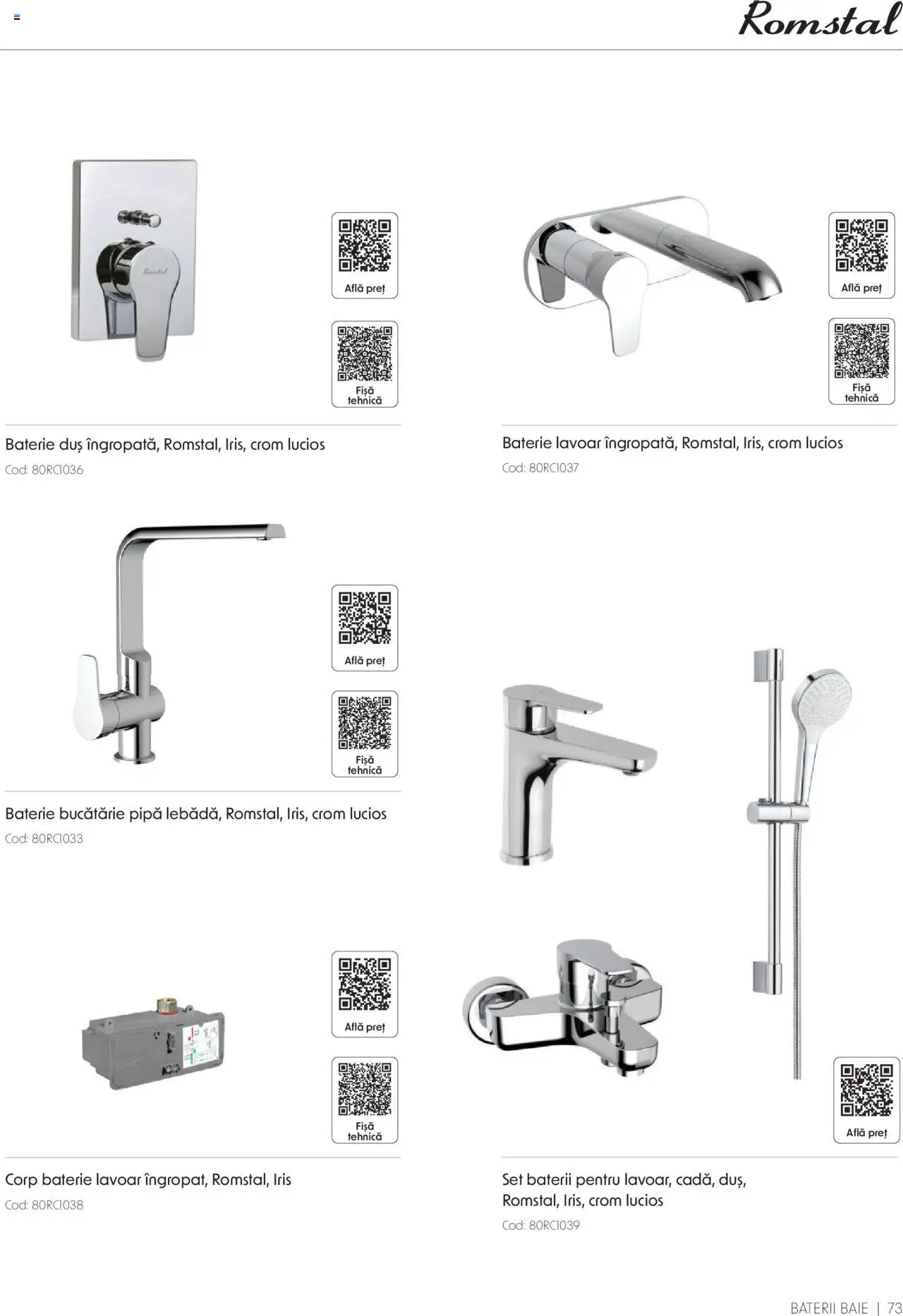 Catalog Romstal – valabil de la 25.11.2024 | Pagină: 73 | Produse: Bucătărie, Baterie, Duș, Baterii