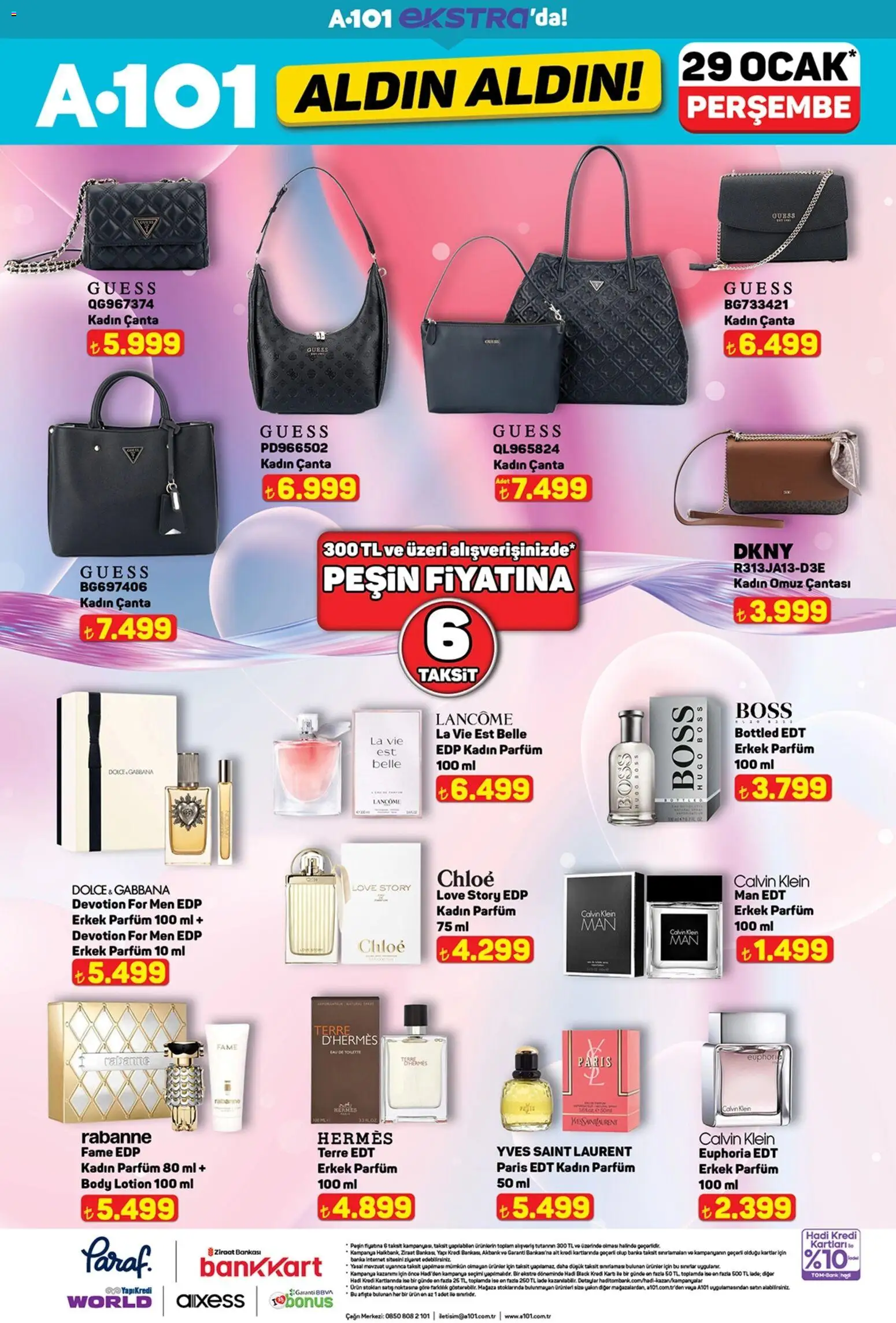A101 Katalog Aldın Aldın - 29.01.2026 tarihinden itibaren geçerlidir | Sayfa: 22 | Ürünler: Parfüm, Eau de toilette, Çanta, Ocak