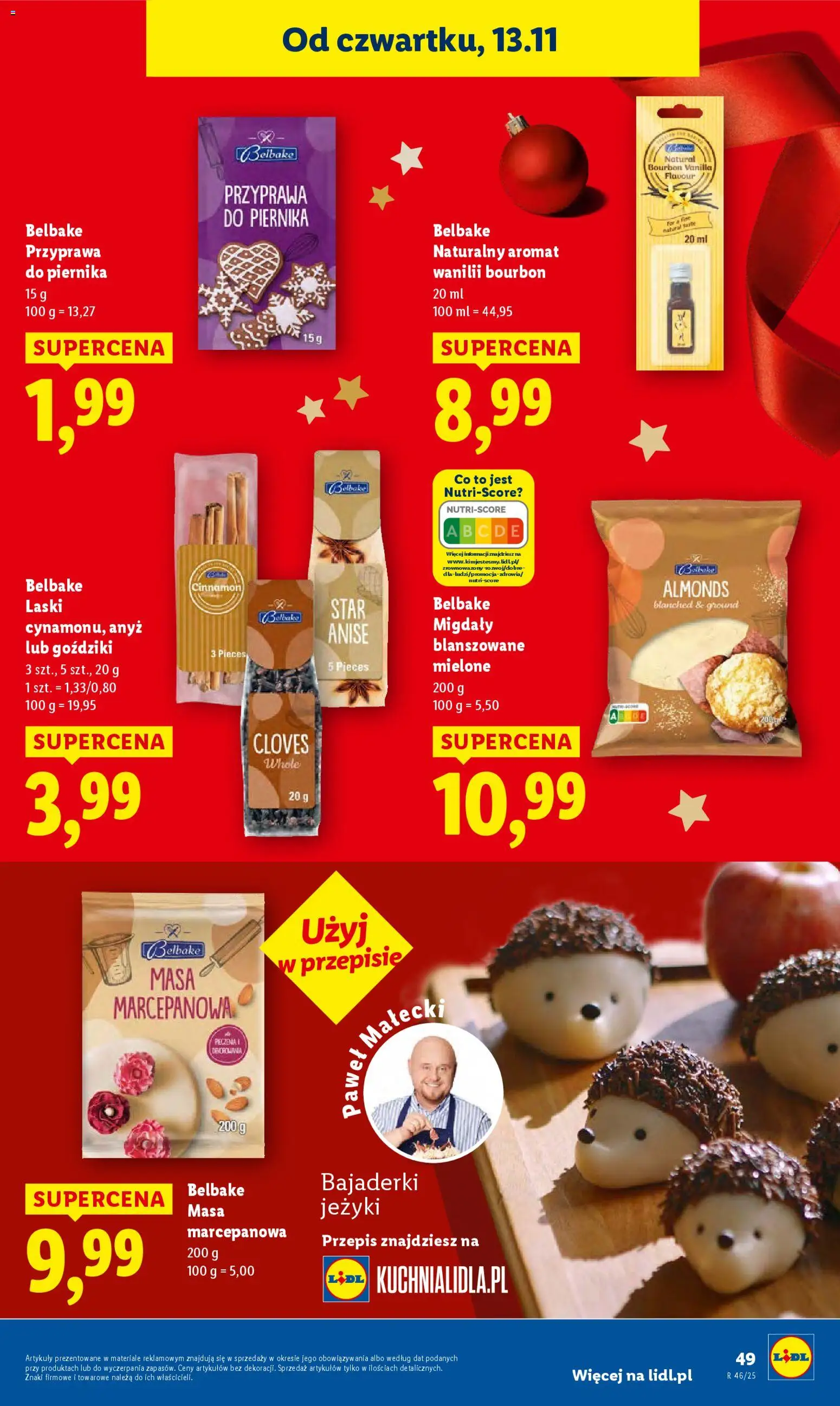 Lidl Gazetka od 13.11.2025 | Strona: 51 | Produkty: Goździki, Bourbon, Masa marcepanowa, Przyprawa do piernika