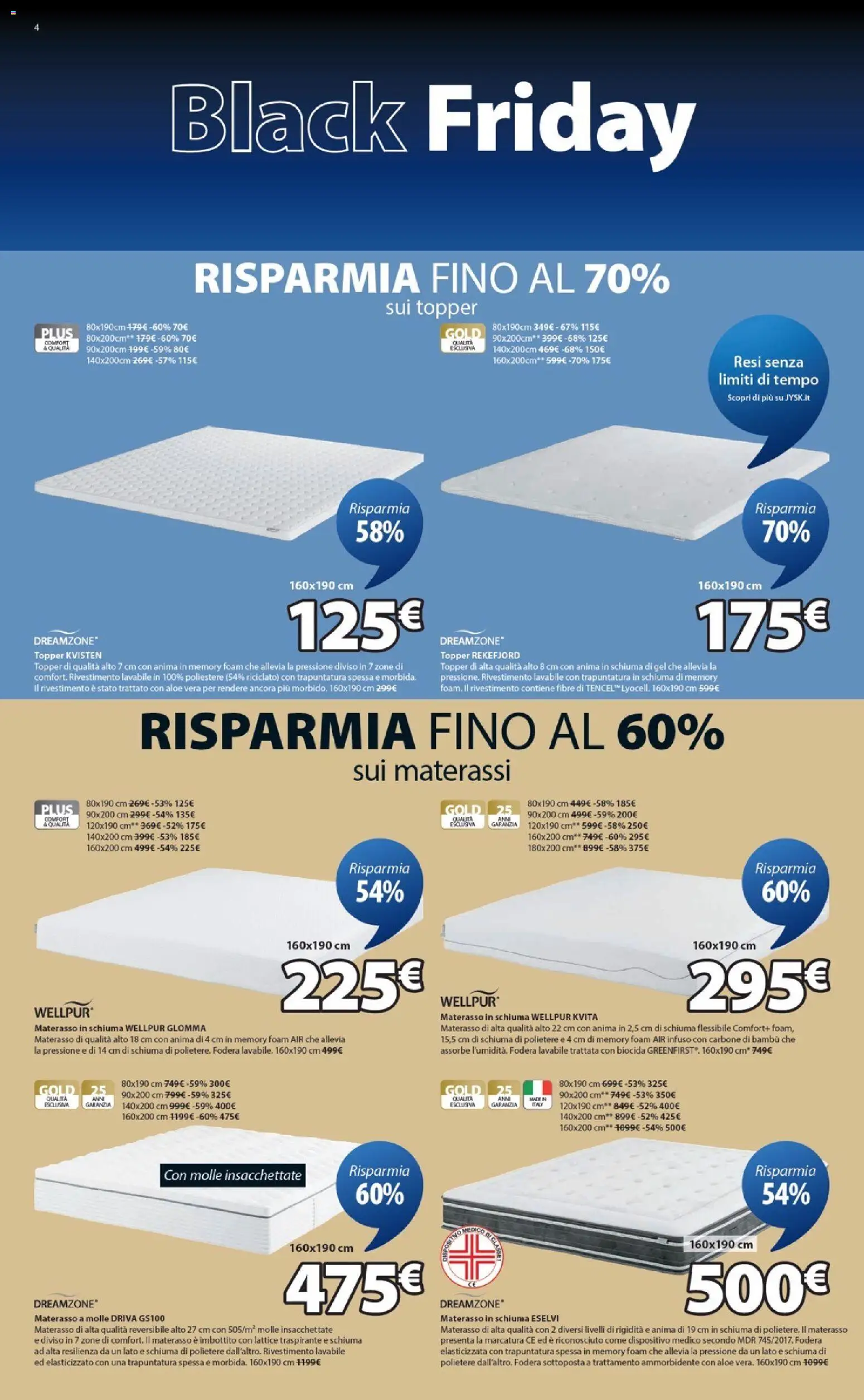 Volantino JYSK del 24.11.2025 | Pagina: 4 | Prodotti: Ammorbidente, Aloe vera, Materasso