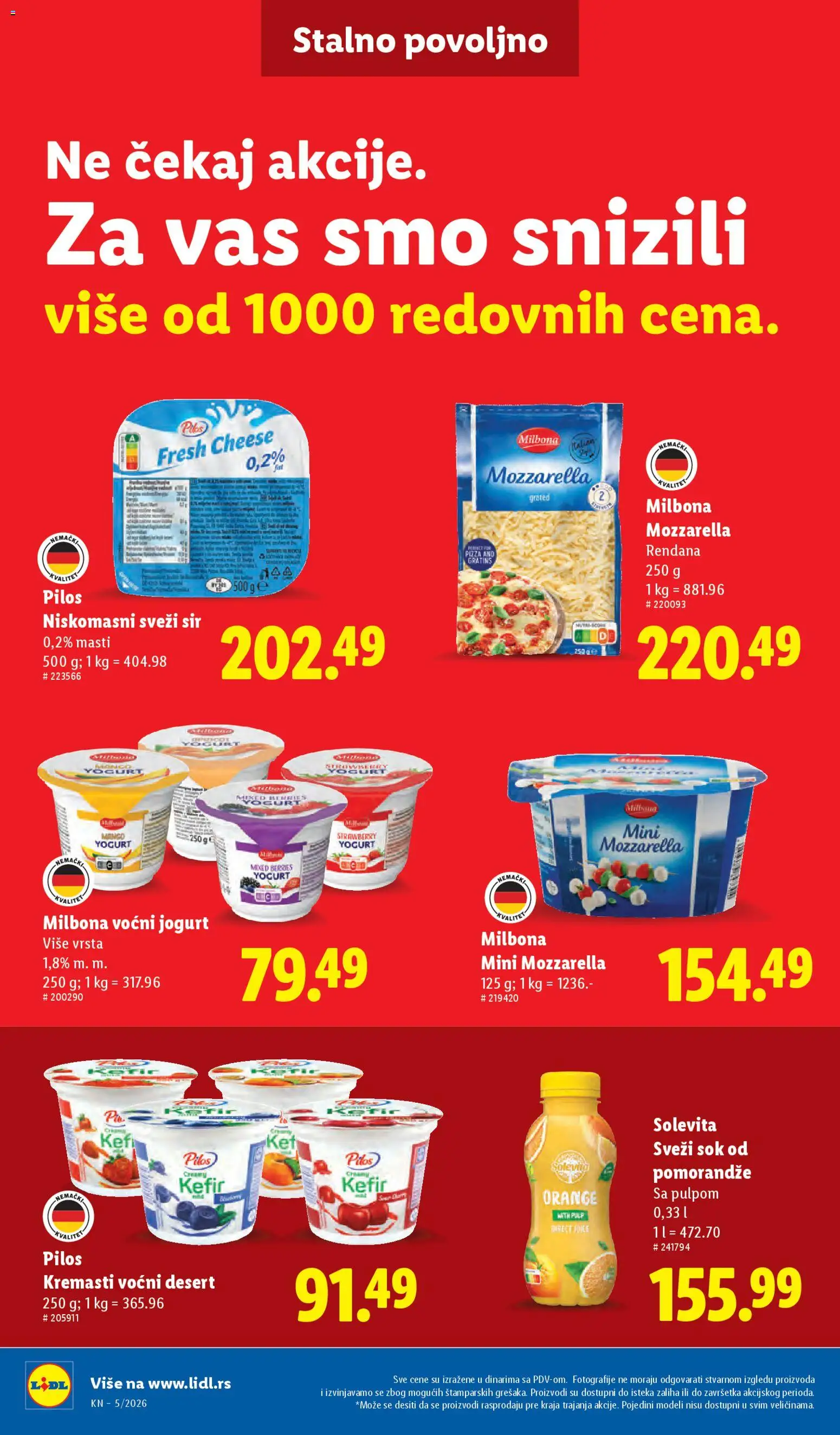 Lidl katalog - važi od 29.01.2026 | Strana: 30 | Proizvode: Sir, Mozzarella, Sok, Voćni jogurt
