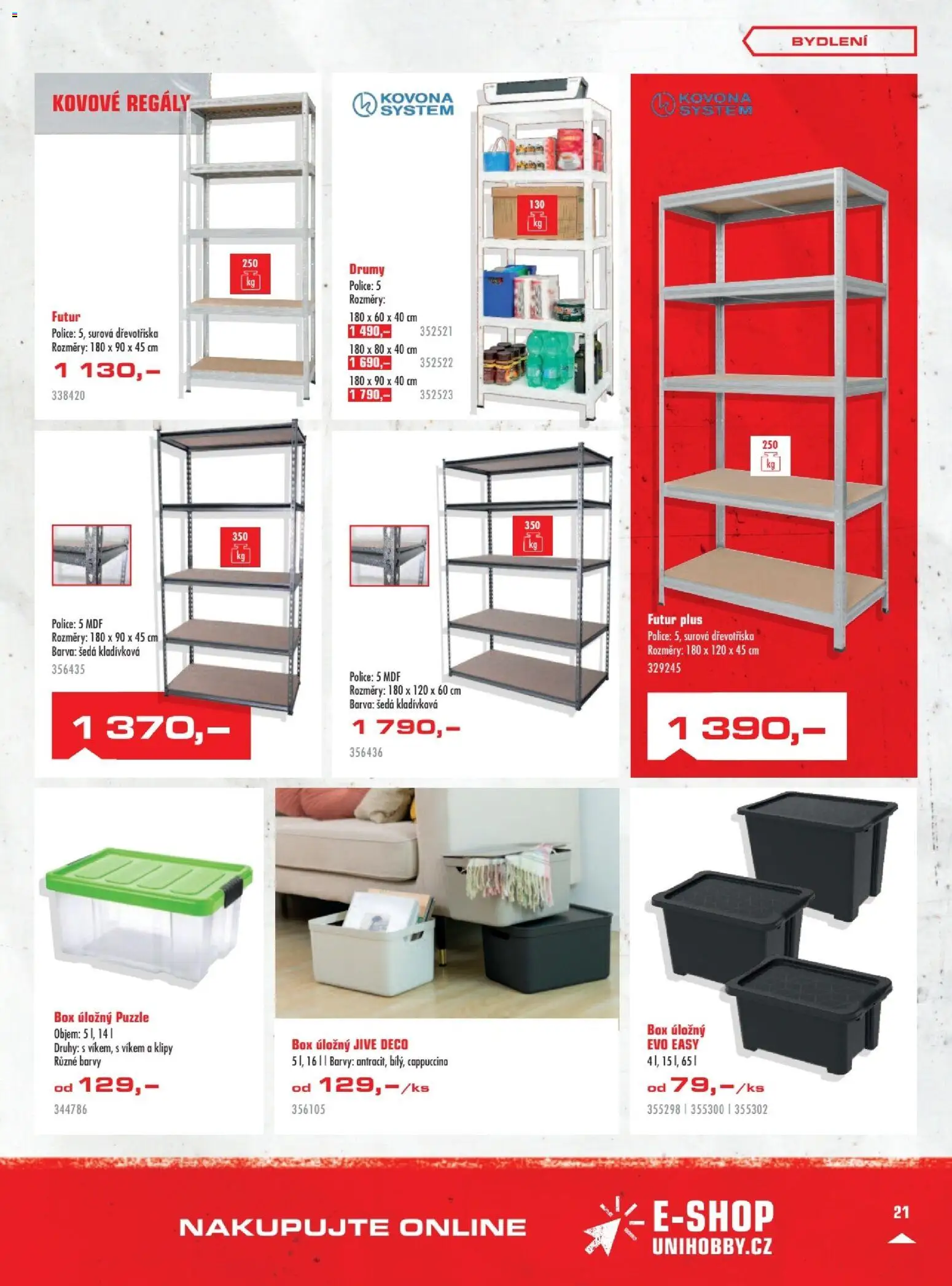 Uni Hobby leták od 08.01.2026 | Strana: 21 | Produkty: Regály, Box, Cappuccino, Barvy