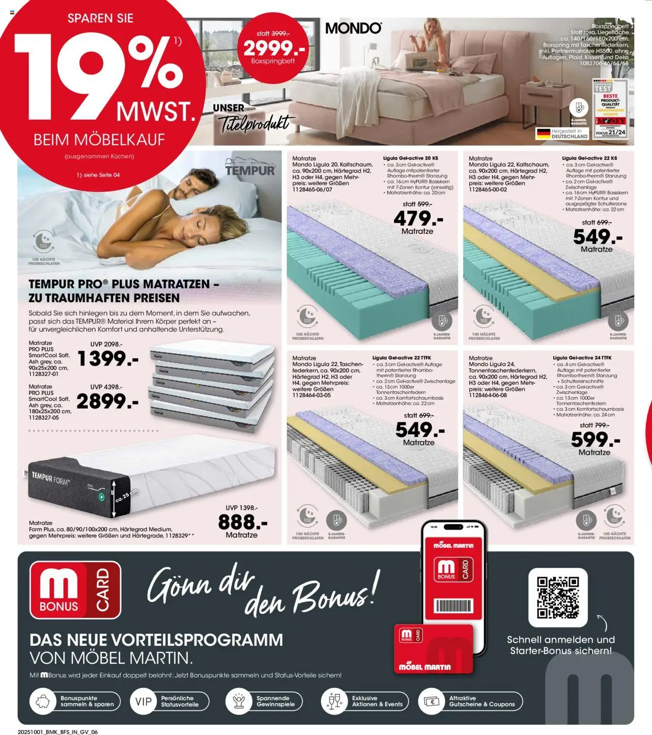 Möbel Martin Prospekt Besser schlafen	  – gültig ab 01.10.2025 | Seite: 6 | Produkte: Matratze, Kissen, Boxspringbett, Kuchen